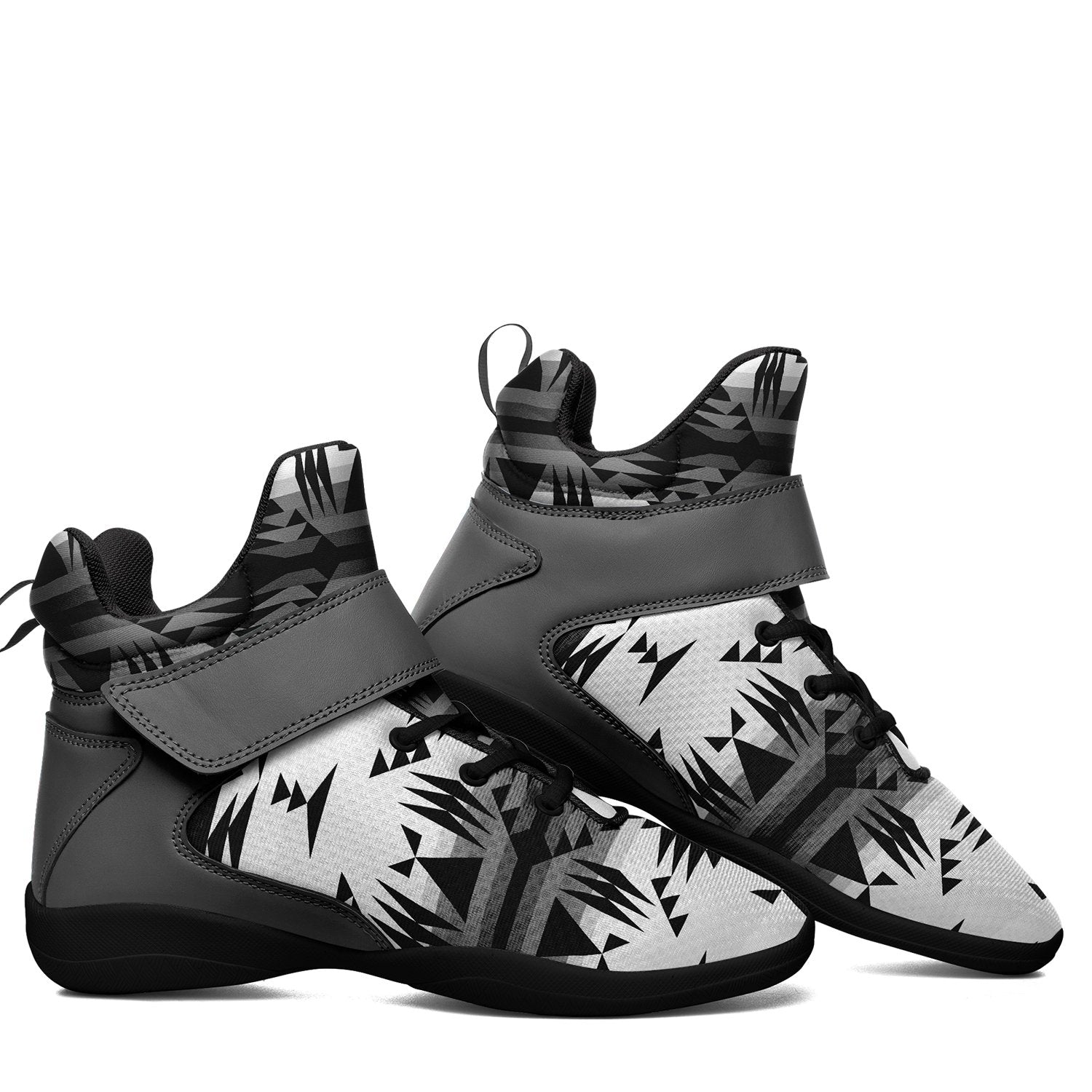 Between the Mountains White and Black Ipottaa Basketball / Sport High Top Shoes 49 Dzine
