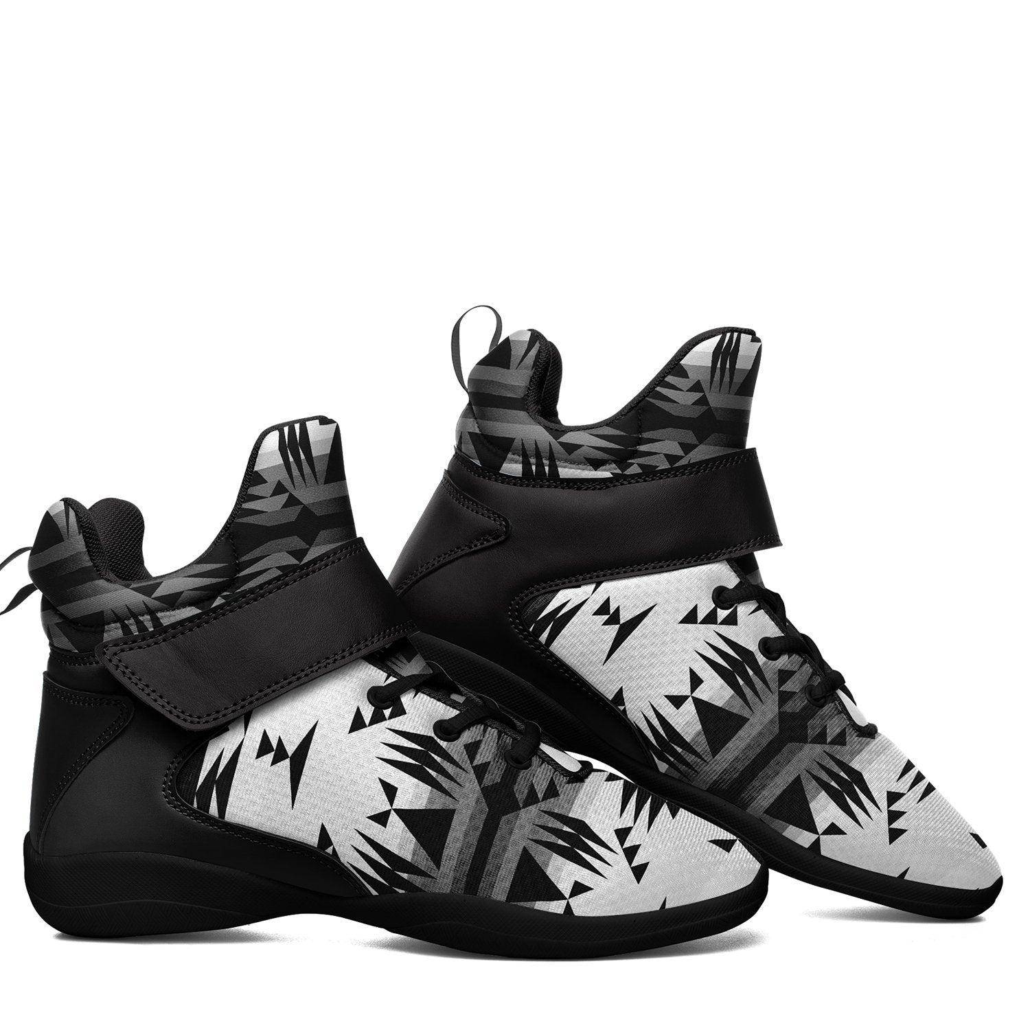 Between the Mountains White and Black Ipottaa Basketball / Sport High Top Shoes 49 Dzine