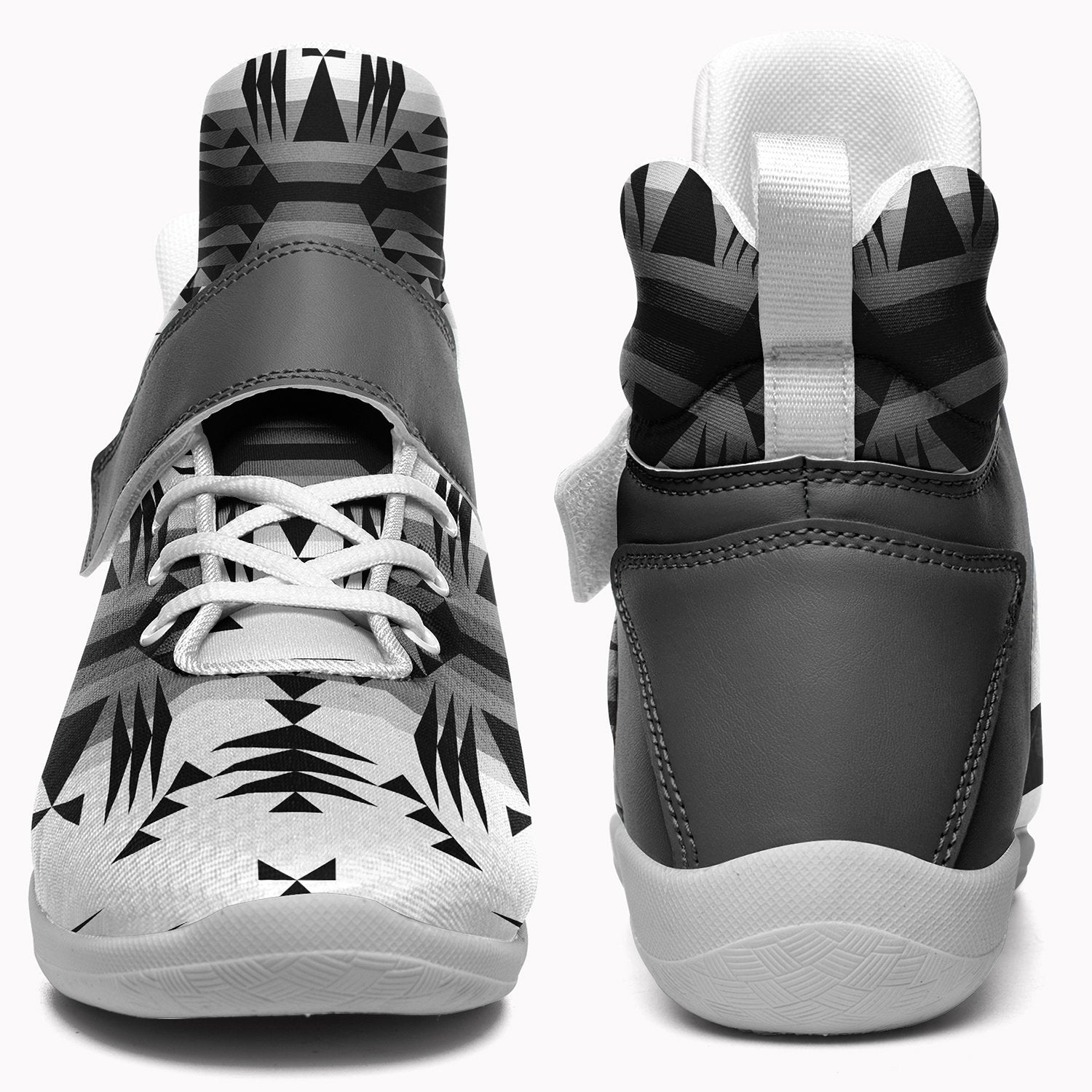 Between the Mountains White and Black Ipottaa Basketball / Sport High Top Shoes - White Sole 49 Dzine
