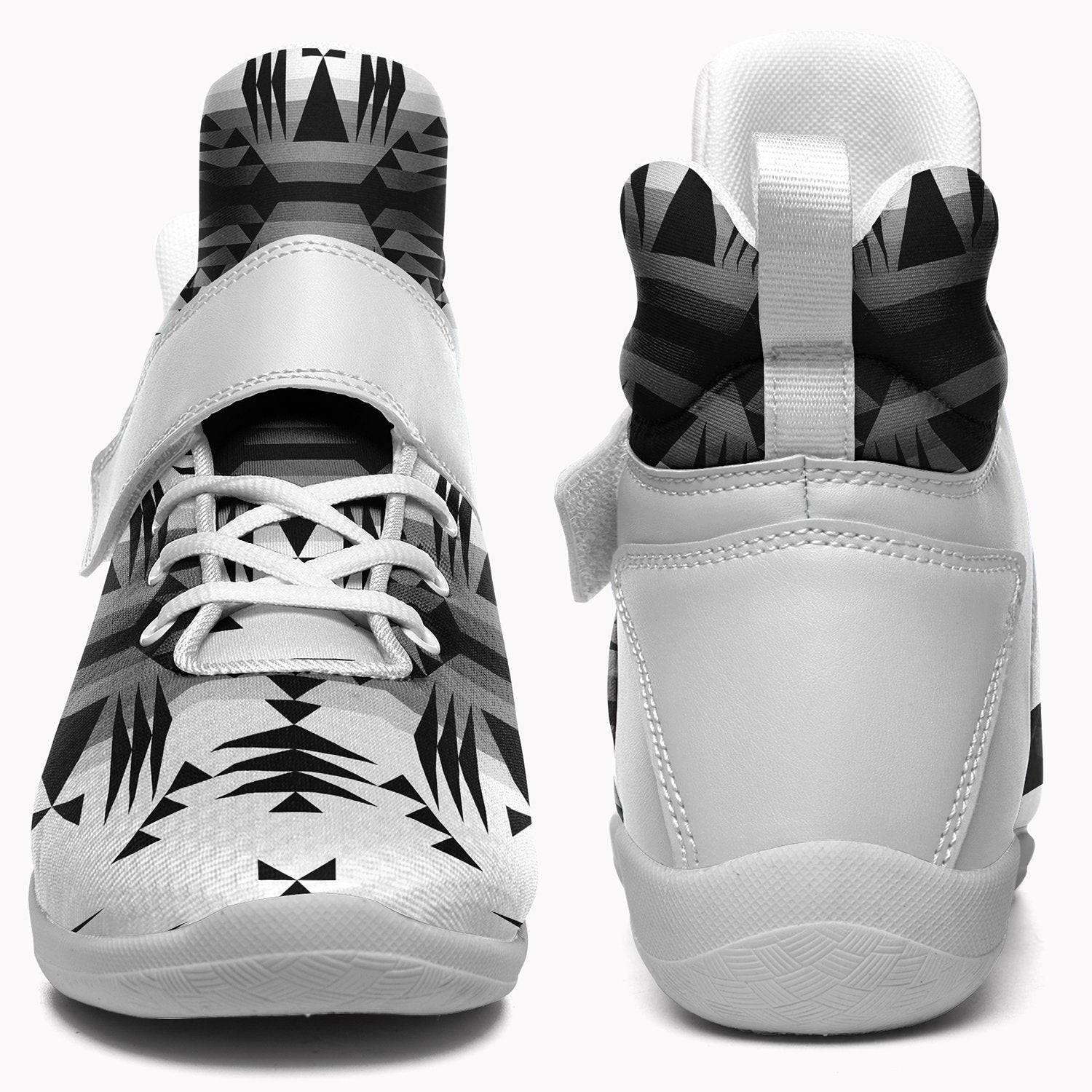 Between the Mountains White and Black Ipottaa Basketball / Sport High Top Shoes - White Sole 49 Dzine