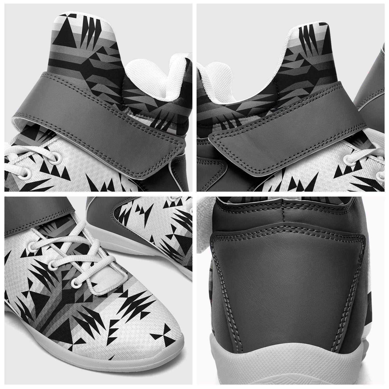 Between the Mountains White and Black Ipottaa Basketball / Sport High Top Shoes - White Sole 49 Dzine