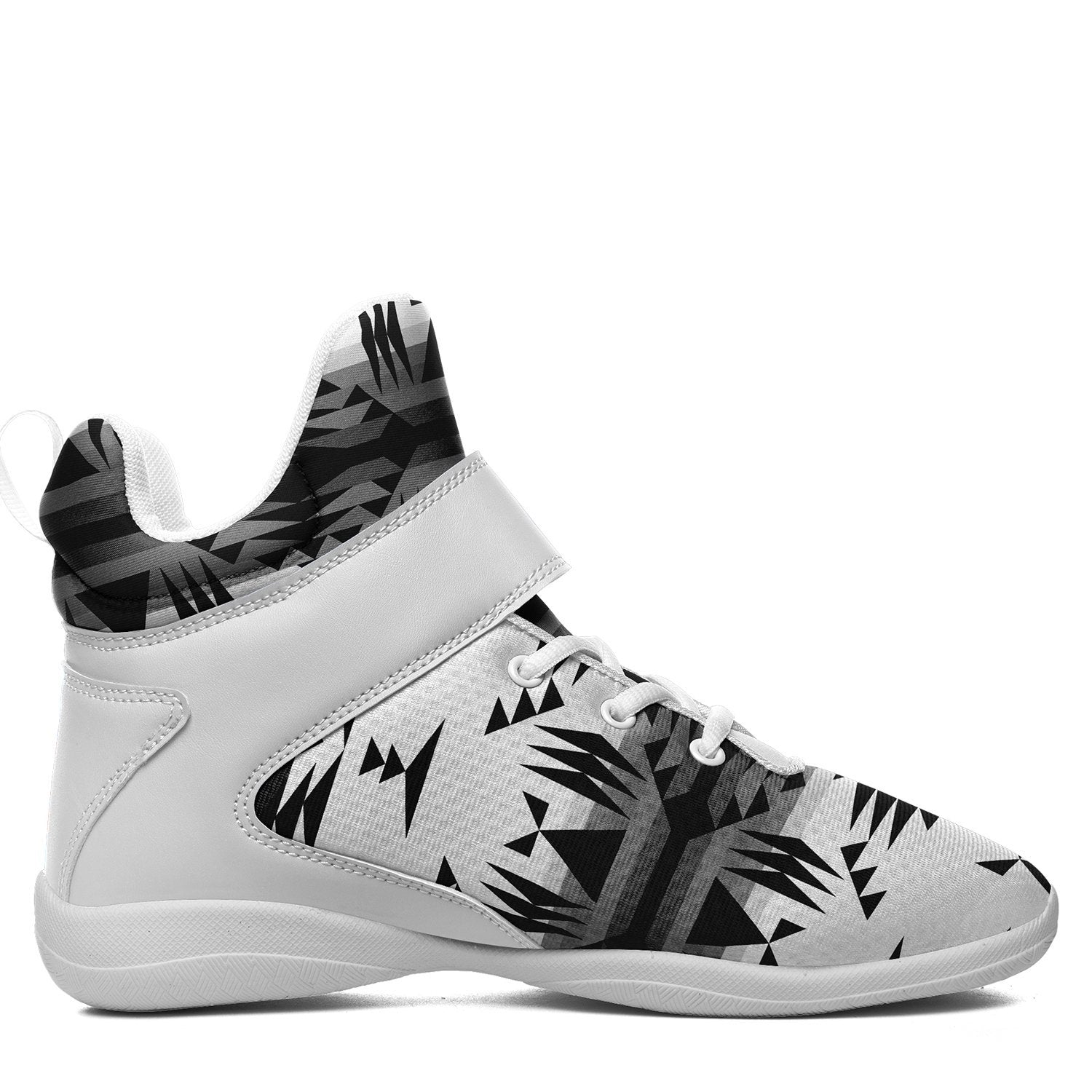 Between the Mountains White and Black Ipottaa Basketball / Sport High Top Shoes - White Sole 49 Dzine