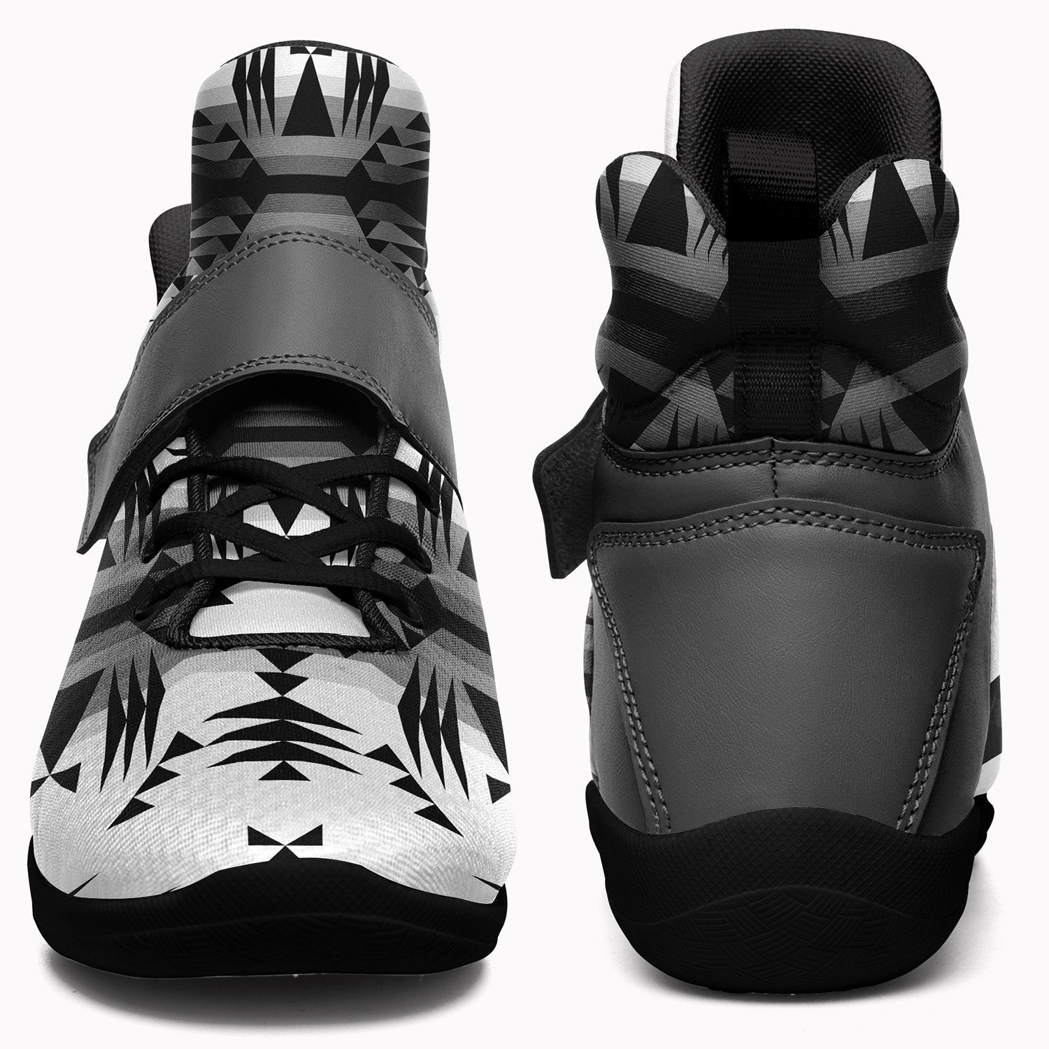 Between the Mountains White and Black Kid's Ipottaa Basketball / Sport High Top Shoes 49 Dzine