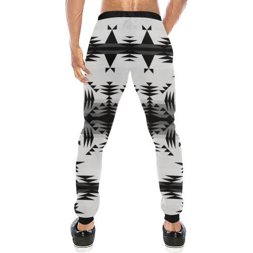 Between the Mountains White and Black Men's All Over Print Sweatpants (Model L11) Men's All Over Print Sweatpants (L11) e-joyer