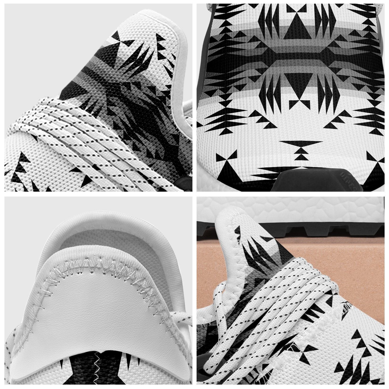 Between the Mountains White and Black Okaki Sneakers Shoes 49 Dzine