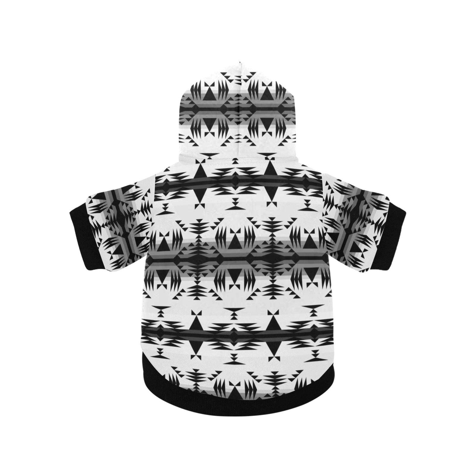 Between the Mountains White and Black Pet Dog Hoodie Pet Dog Hoodie e-joyer