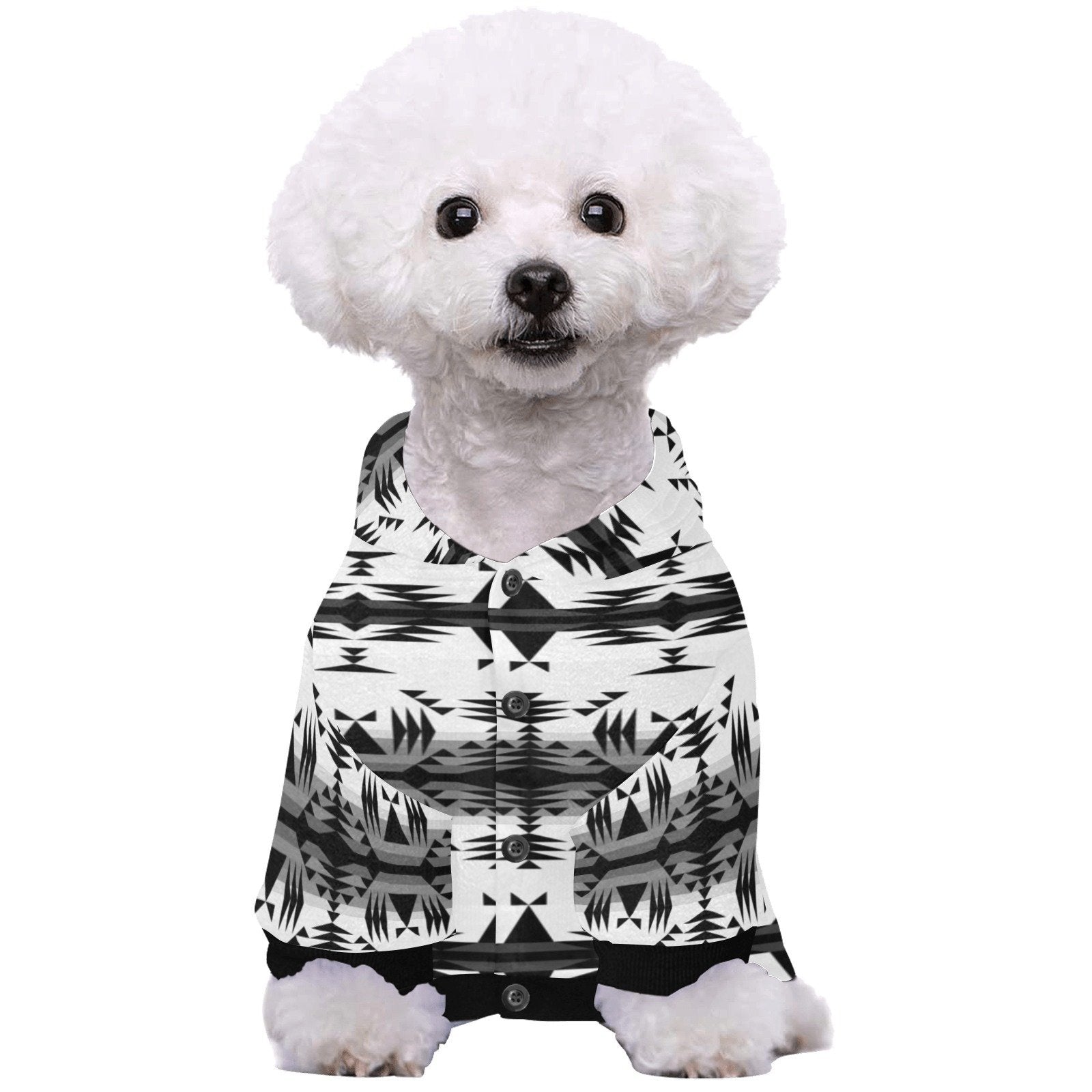 Between the Mountains White and Black Pet Dog Hoodie Pet Dog Hoodie e-joyer