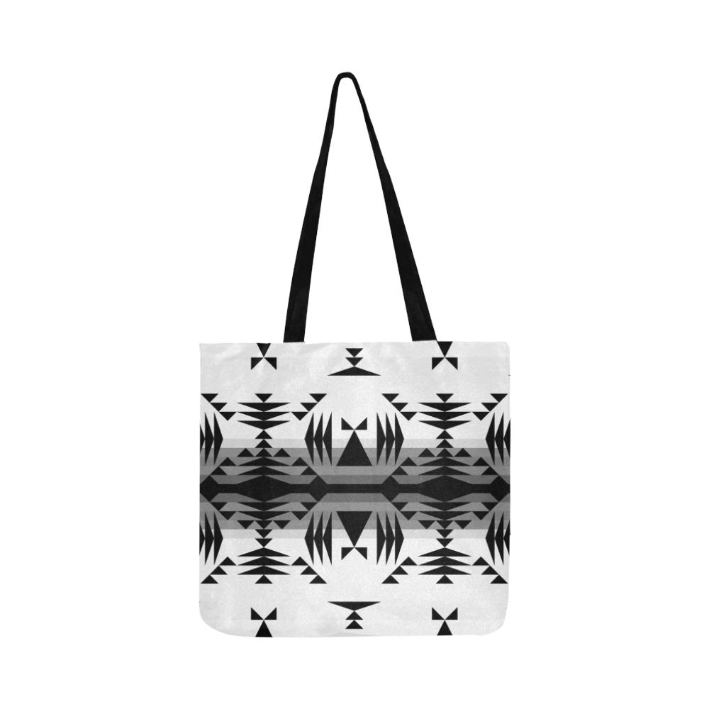 Between the Mountains White and Black Reusable Shopping Bag Model 1660 (Two sides) Shopping Tote Bag (1660) e-joyer