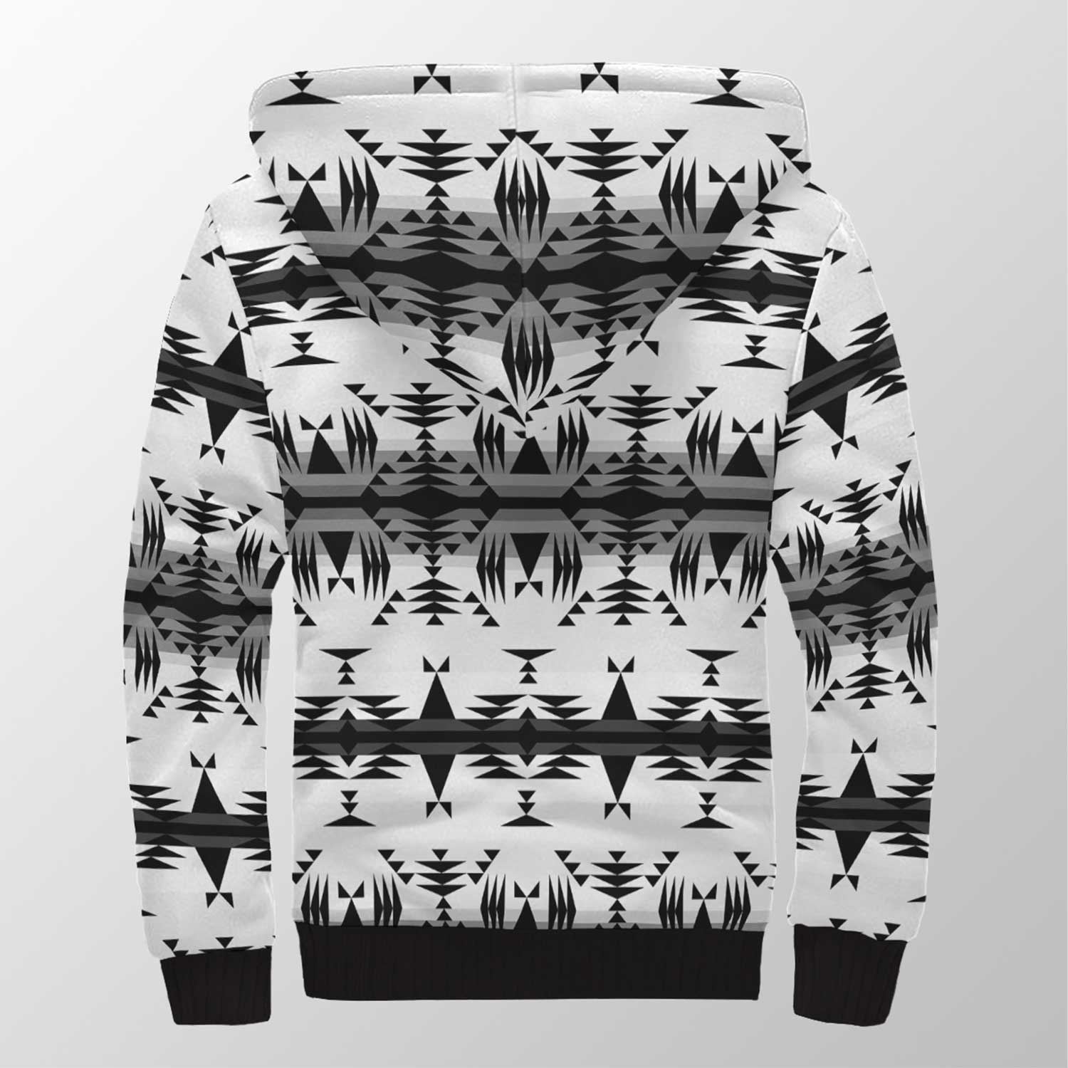 Between the Mountains White and Black Sherpa Hoodie 49 Dzine