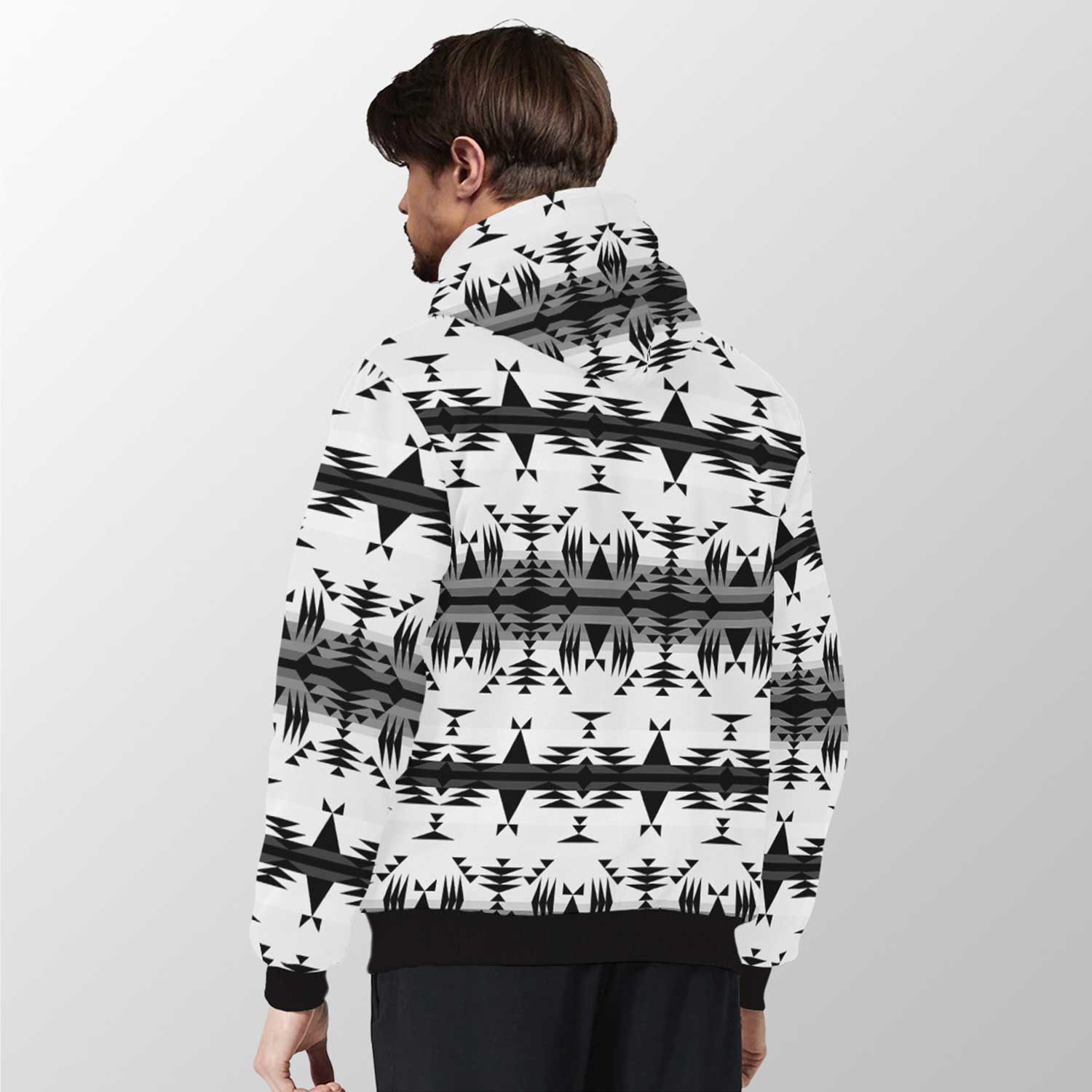 Between the Mountains White and Black Sherpa Hoodie 49 Dzine