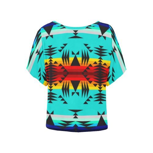 Between the Mountains Women's Batwing-Sleeved Blouse T shirt (Model T44) Women's Batwing-Sleeved Blouse T shirt (T44) e-joyer