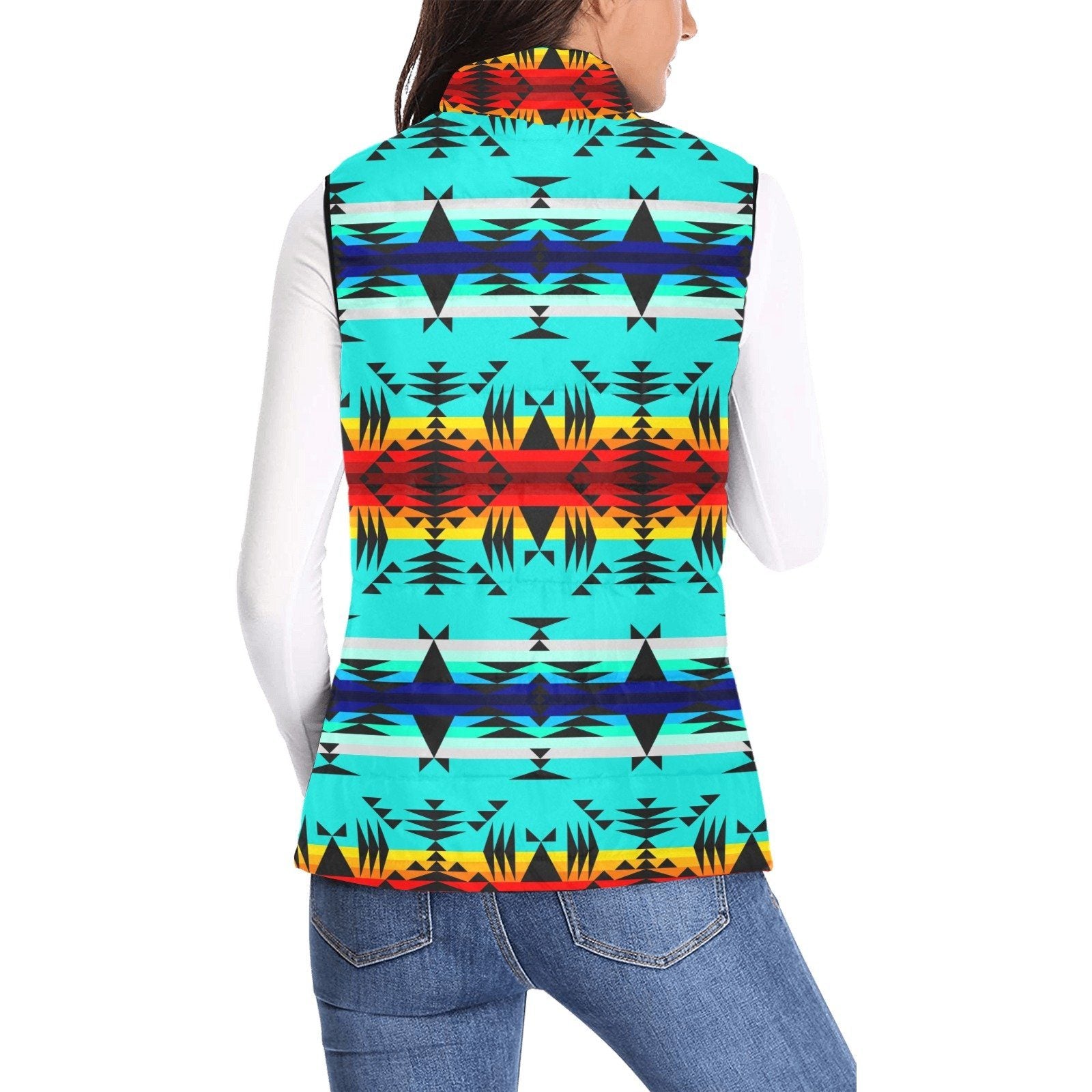 Between the Mountains Women's Padded Vest Jacket (Model H44) Women's Padded Vest Jacket (H44) e-joyer