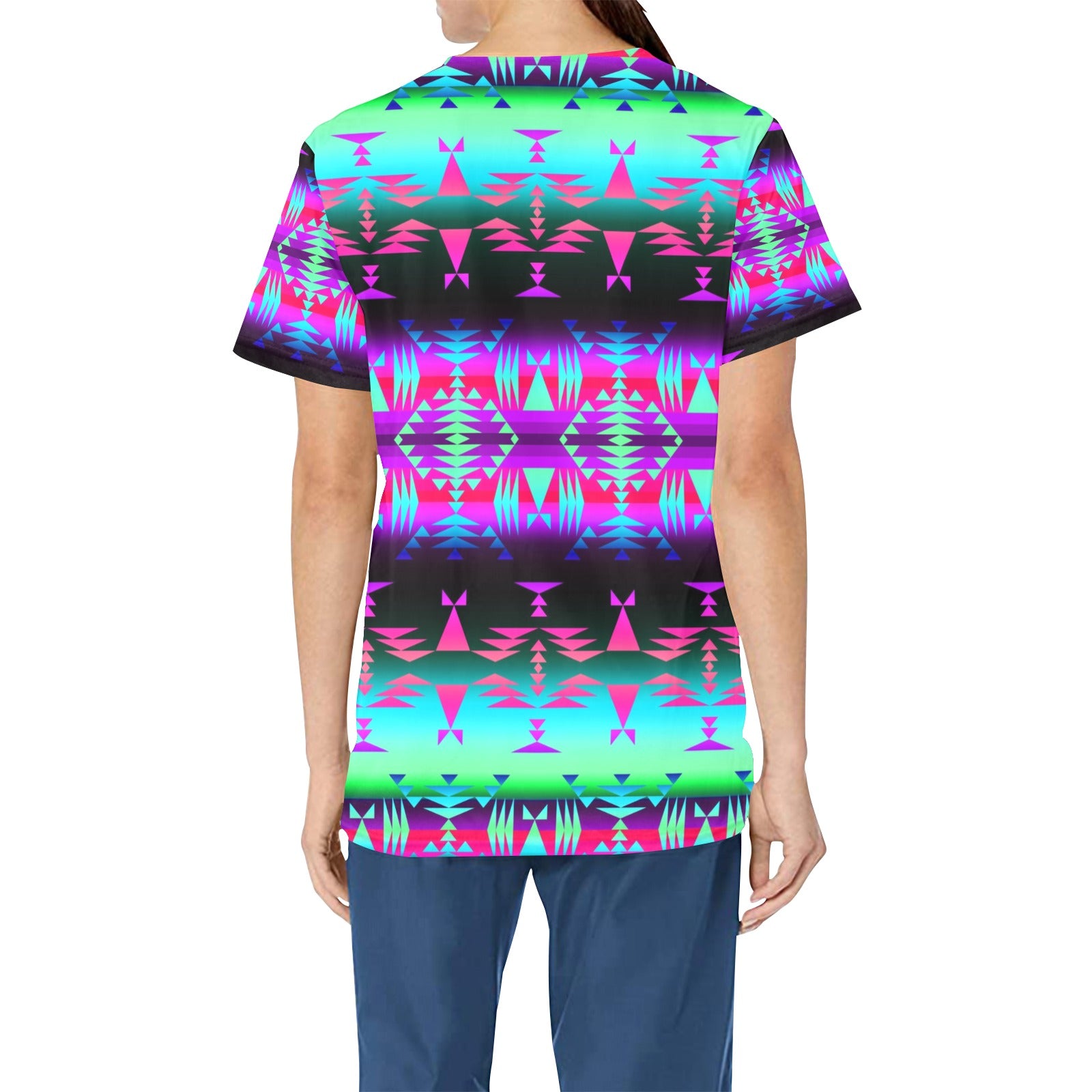 Between the Rocky Mountains All Over Print Scrub Top Scrub Top e-joyer