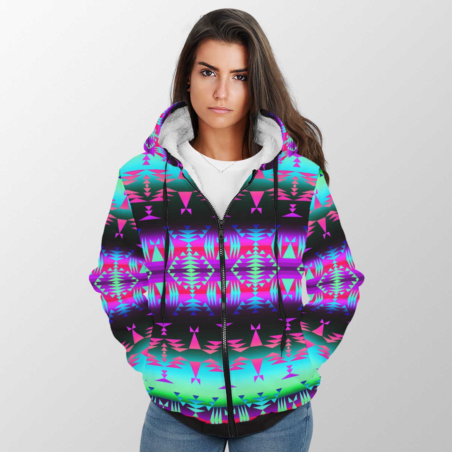 Between the Rocky Mountains Sherpa Hoodie 49 Dzine