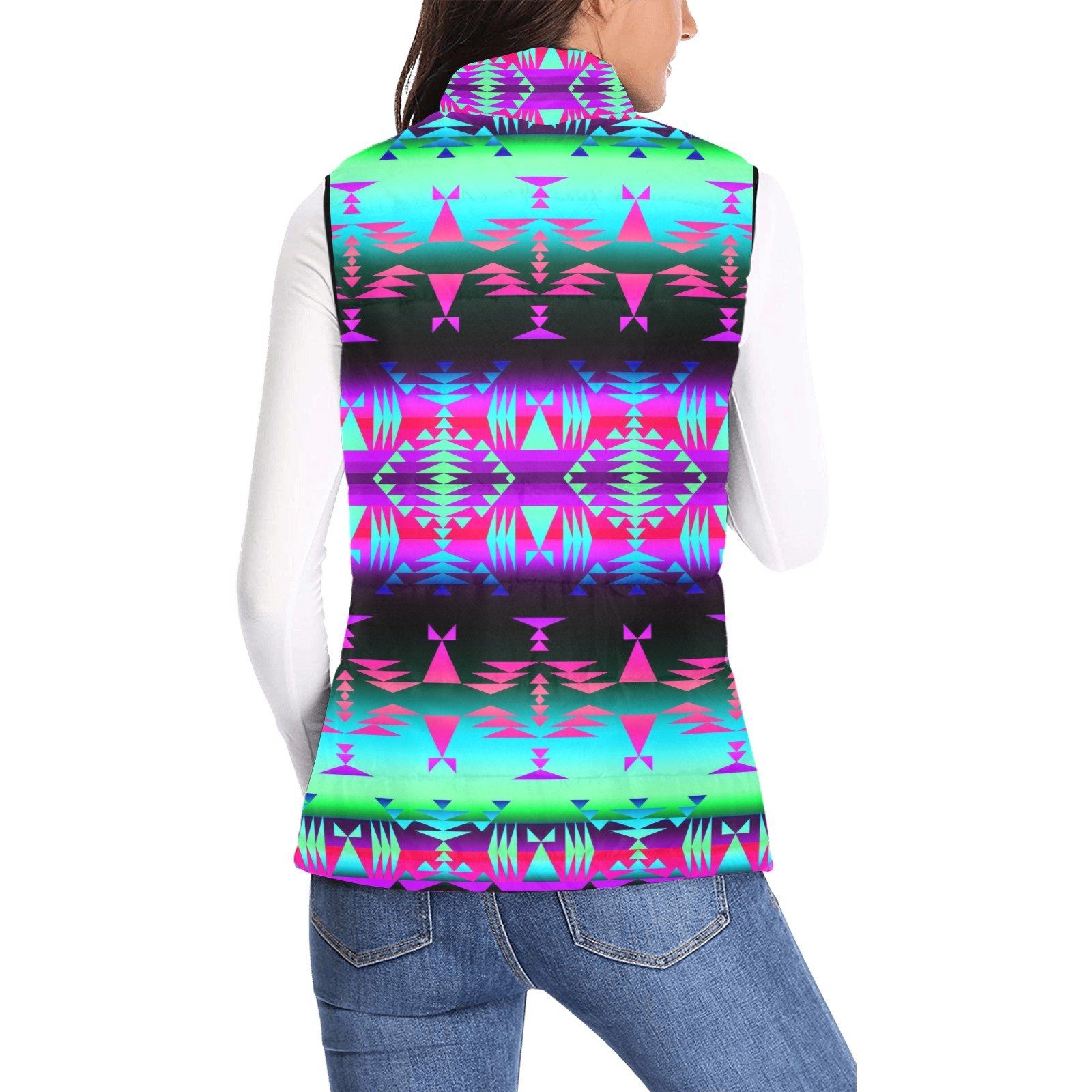 Between the Rocky Mountains Women's Padded Vest Jacket (Model H44) Women's Padded Vest Jacket (H44) e-joyer