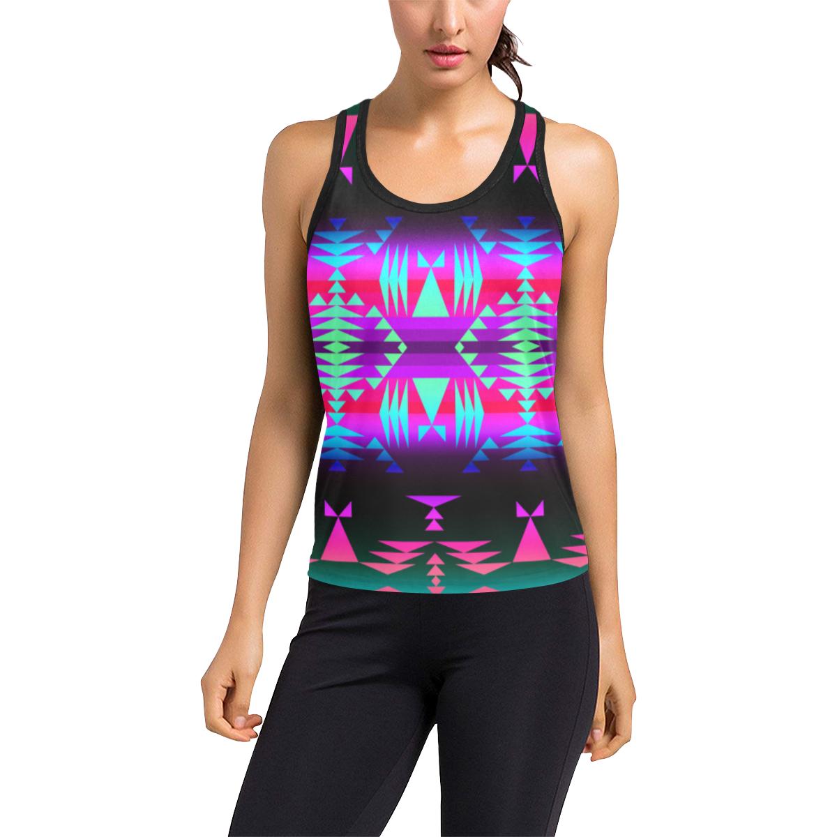 Between the Rocky Mountains Women's Racerback Tank Top (Model T60) Racerback Tank Top (T60) e-joyer