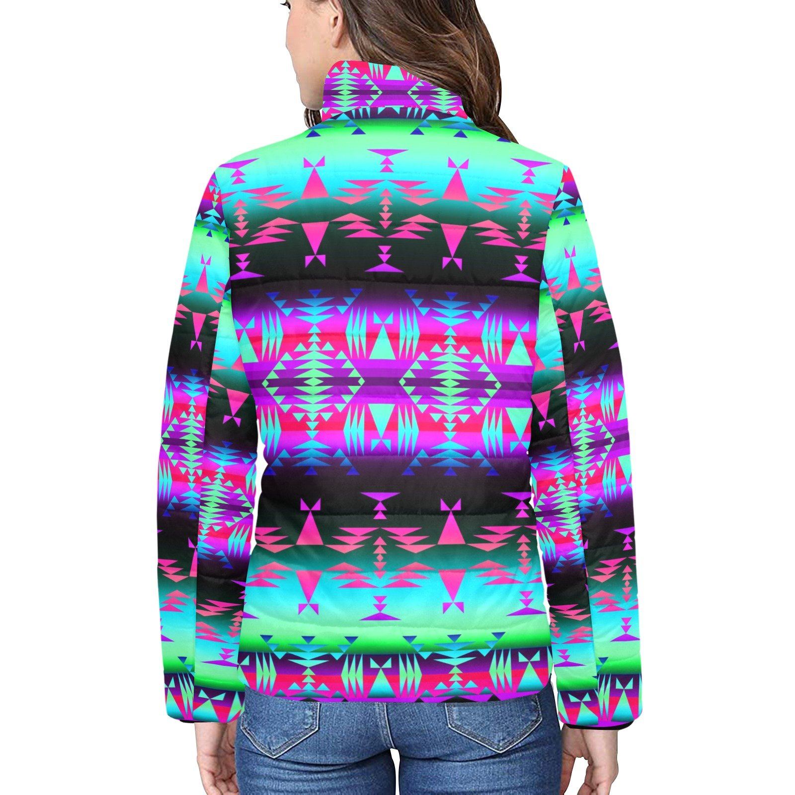 Between the Rocky Mountains Women's Stand Collar Padded Jacket (Model H41) jacket e-joyer