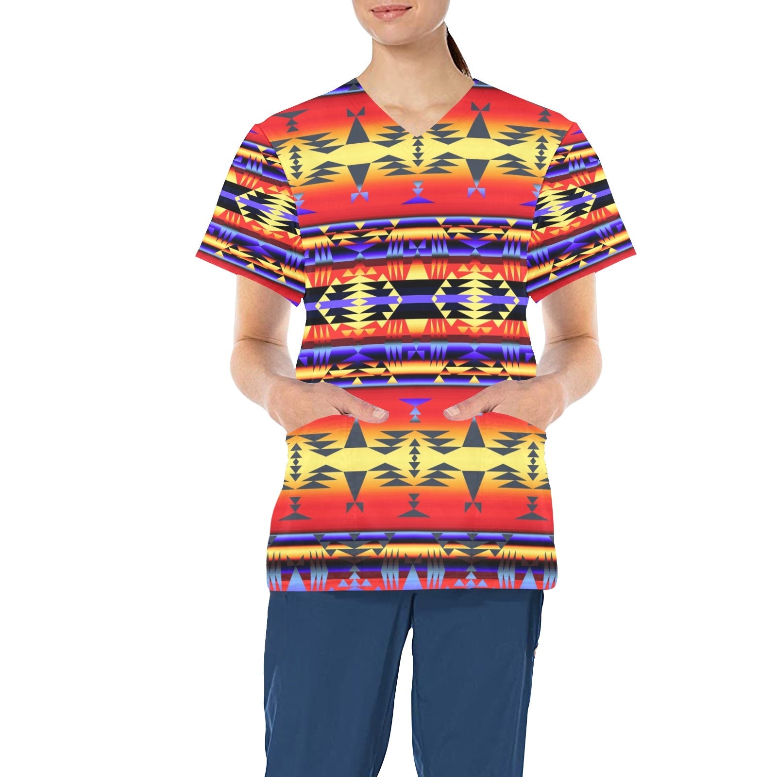 Between the San Juan Mountains All Over Print Scrub Top Scrub Top e-joyer