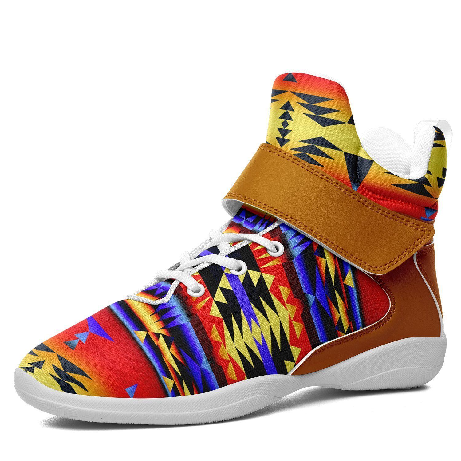 Between the San Juan Mountains Kid's Ipottaa Basketball / Sport High Top Shoes 49 Dzine US Child 12.5 / EUR 30 White Sole with Brown Strap