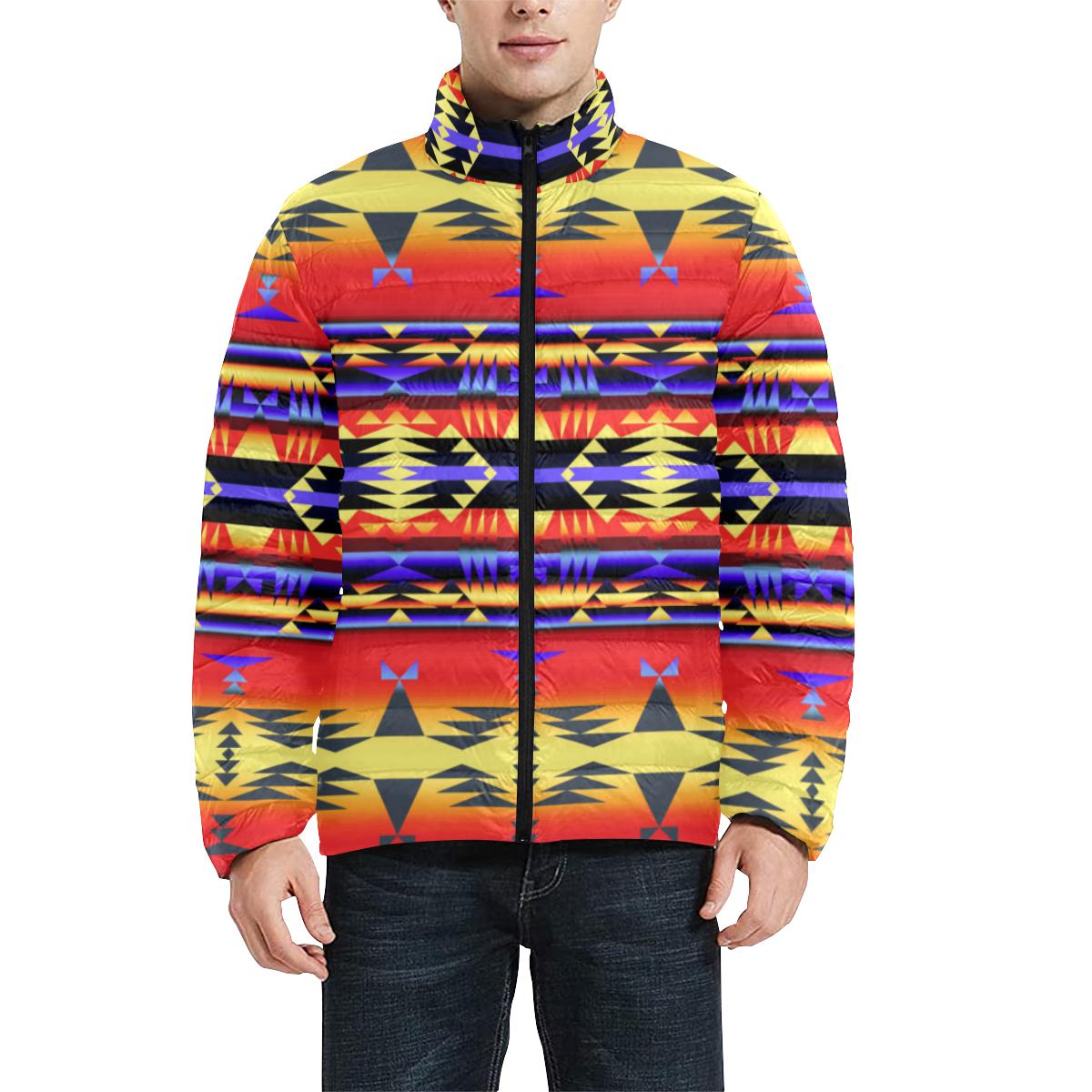 Between the San Juan Mountains Men's Stand Collar Padded Jacket (Model H41) Men's Stand Collar Padded Jacket (H41) e-joyer