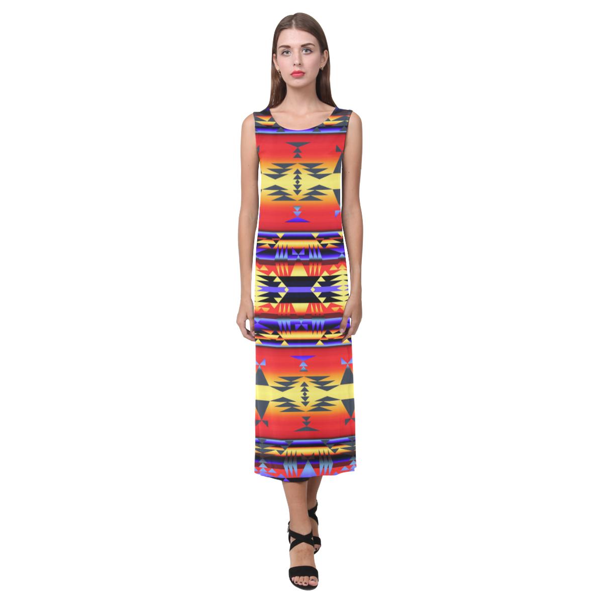 Between the San Juan Mountains Phaedra Sleeveless Open Fork Long Dress (Model D08) Phaedra Sleeveless Open Fork Long Dress (D08) e-joyer