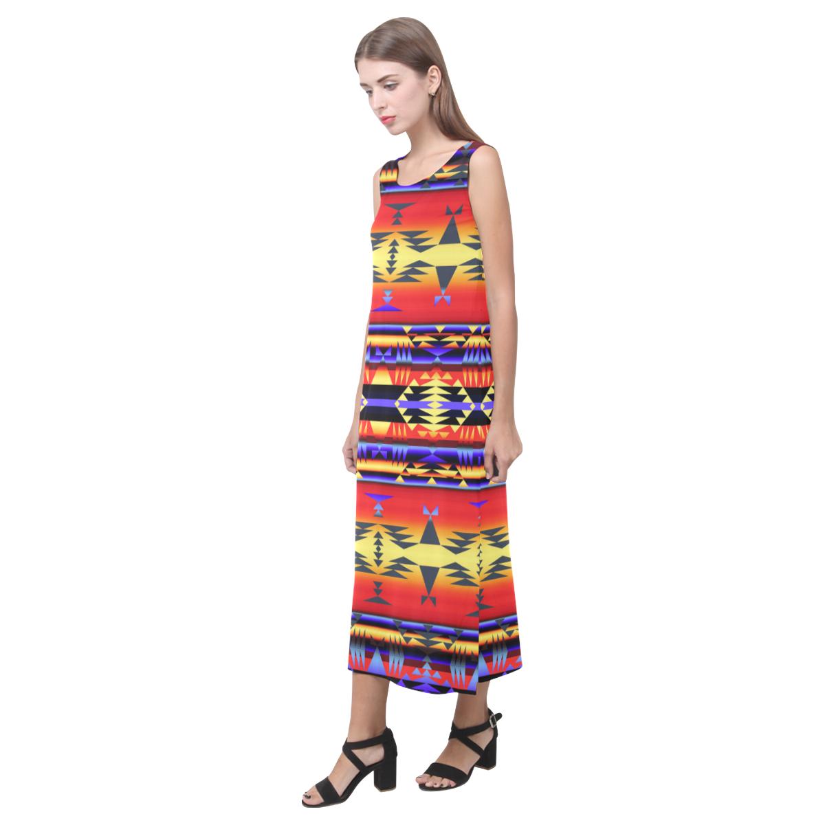 Between the San Juan Mountains Phaedra Sleeveless Open Fork Long Dress (Model D08) Phaedra Sleeveless Open Fork Long Dress (D08) e-joyer
