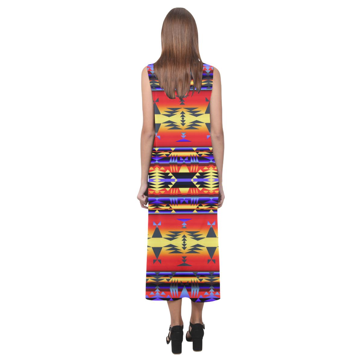 Between the San Juan Mountains Phaedra Sleeveless Open Fork Long Dress (Model D08) Phaedra Sleeveless Open Fork Long Dress (D08) e-joyer