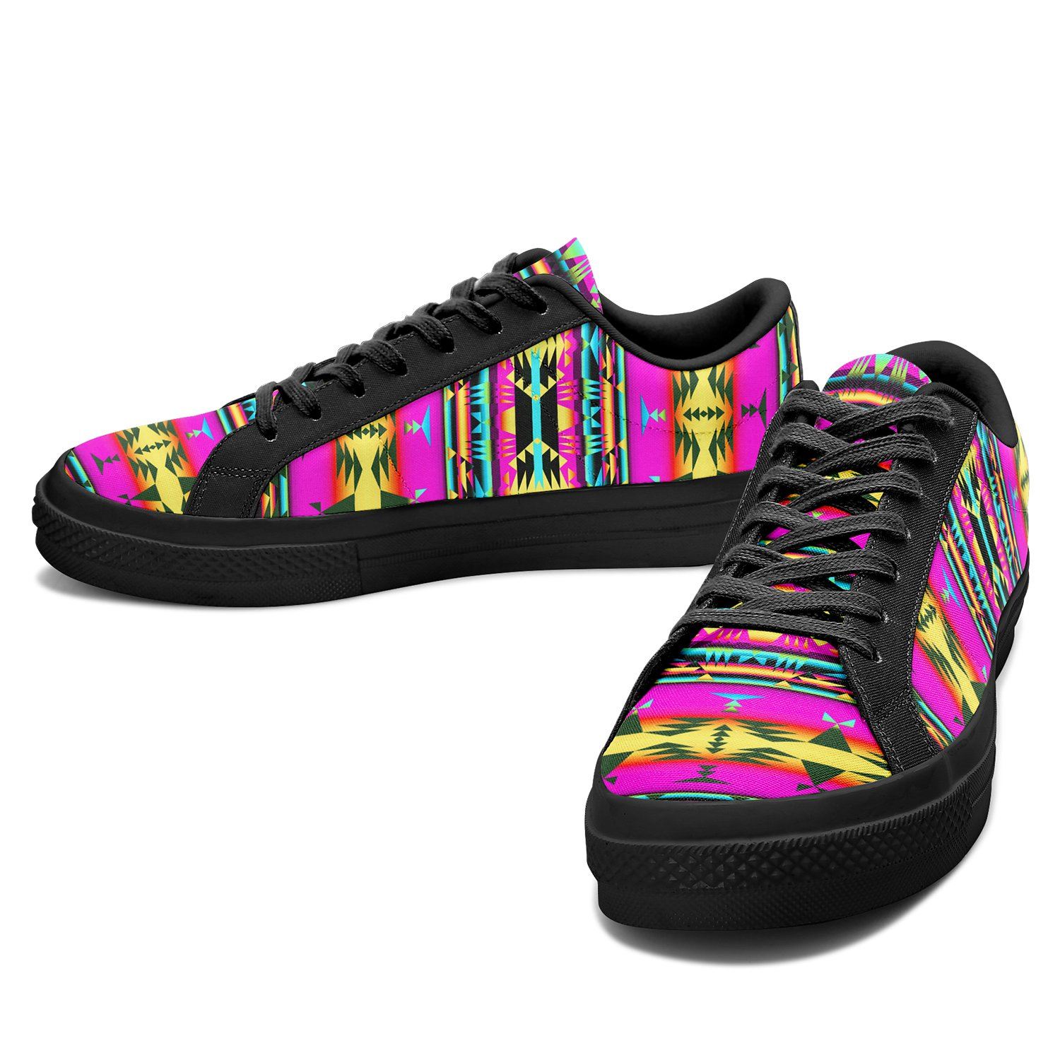 Between the Sunset Mountains Aapisi Low Top Canvas Shoes Black Sole 49 Dzine