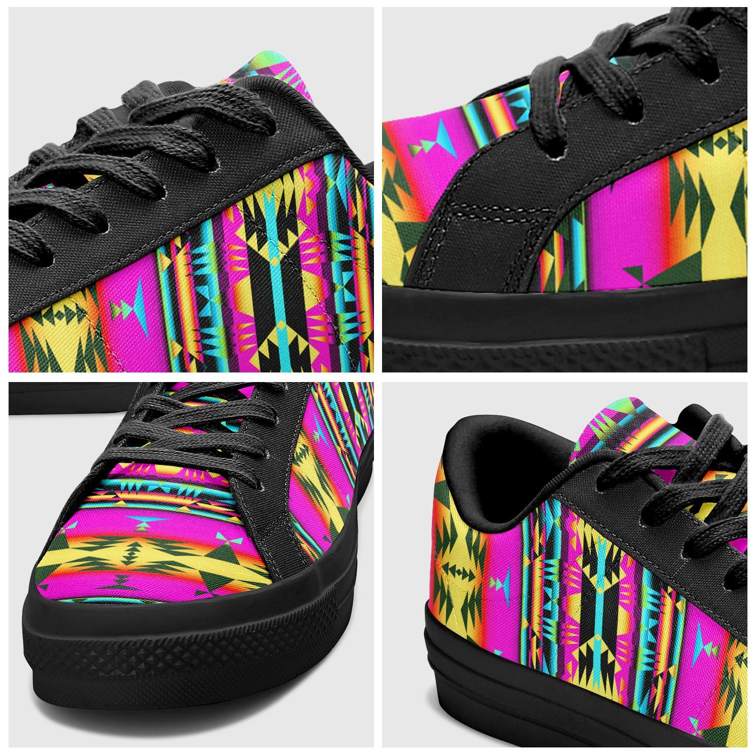 Between the Sunset Mountains Aapisi Low Top Canvas Shoes Black Sole 49 Dzine