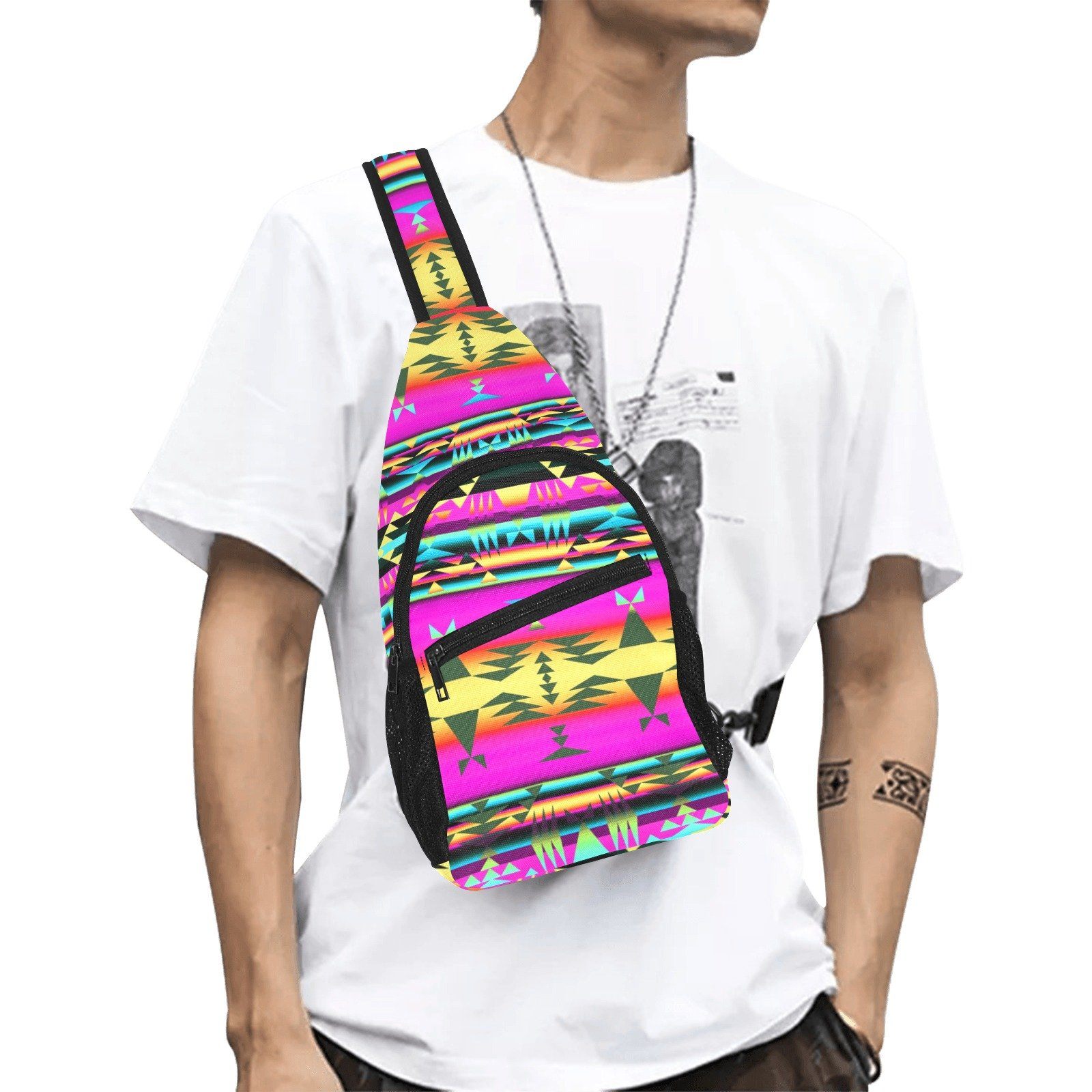 Between the Sunset Mountains All Over Print Chest Bag (Model 1719) All Over Print Chest Bag (1719) e-joyer