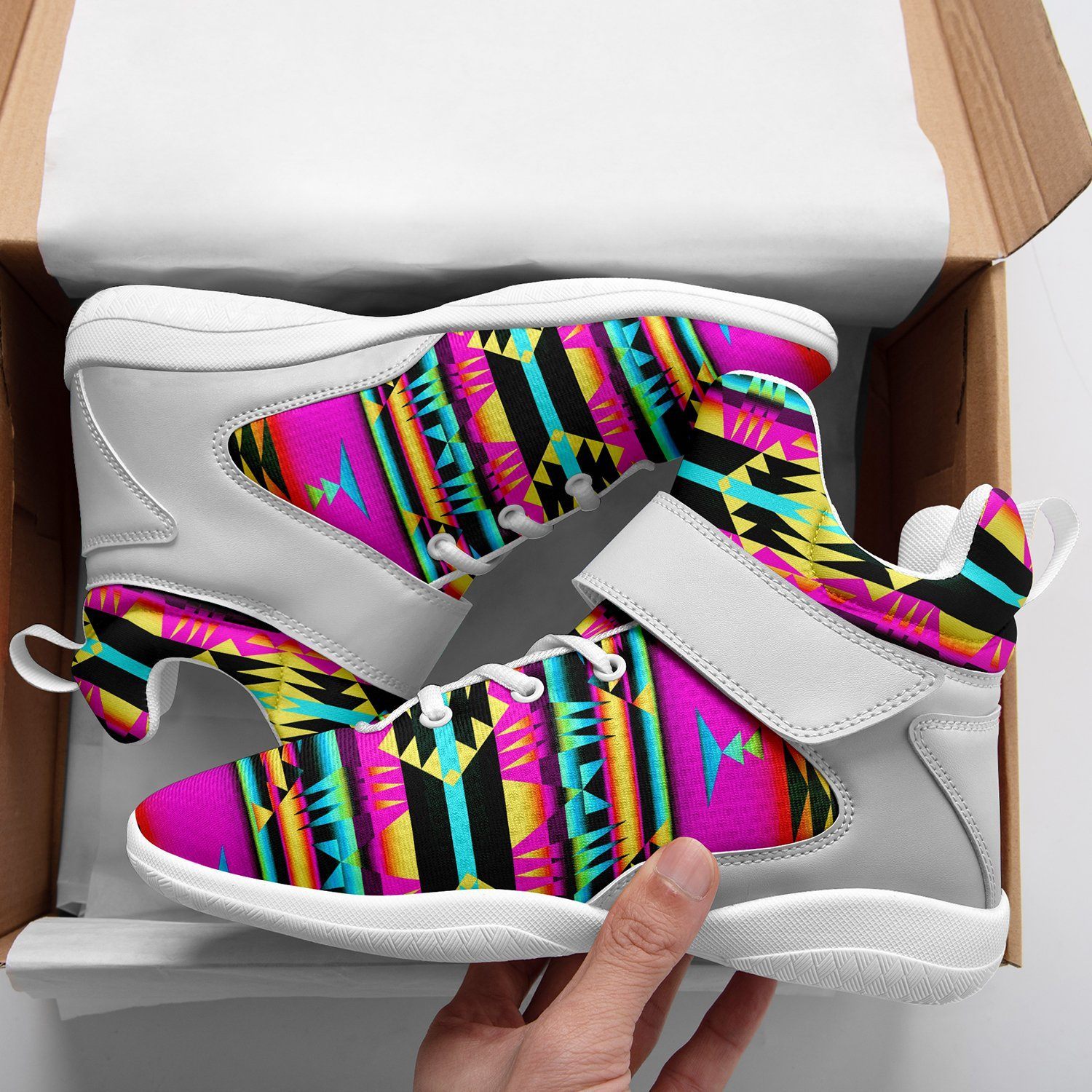 Between the Sunset Mountains Ipottaa Basketball / Sport High Top Shoes - White Sole 49 Dzine