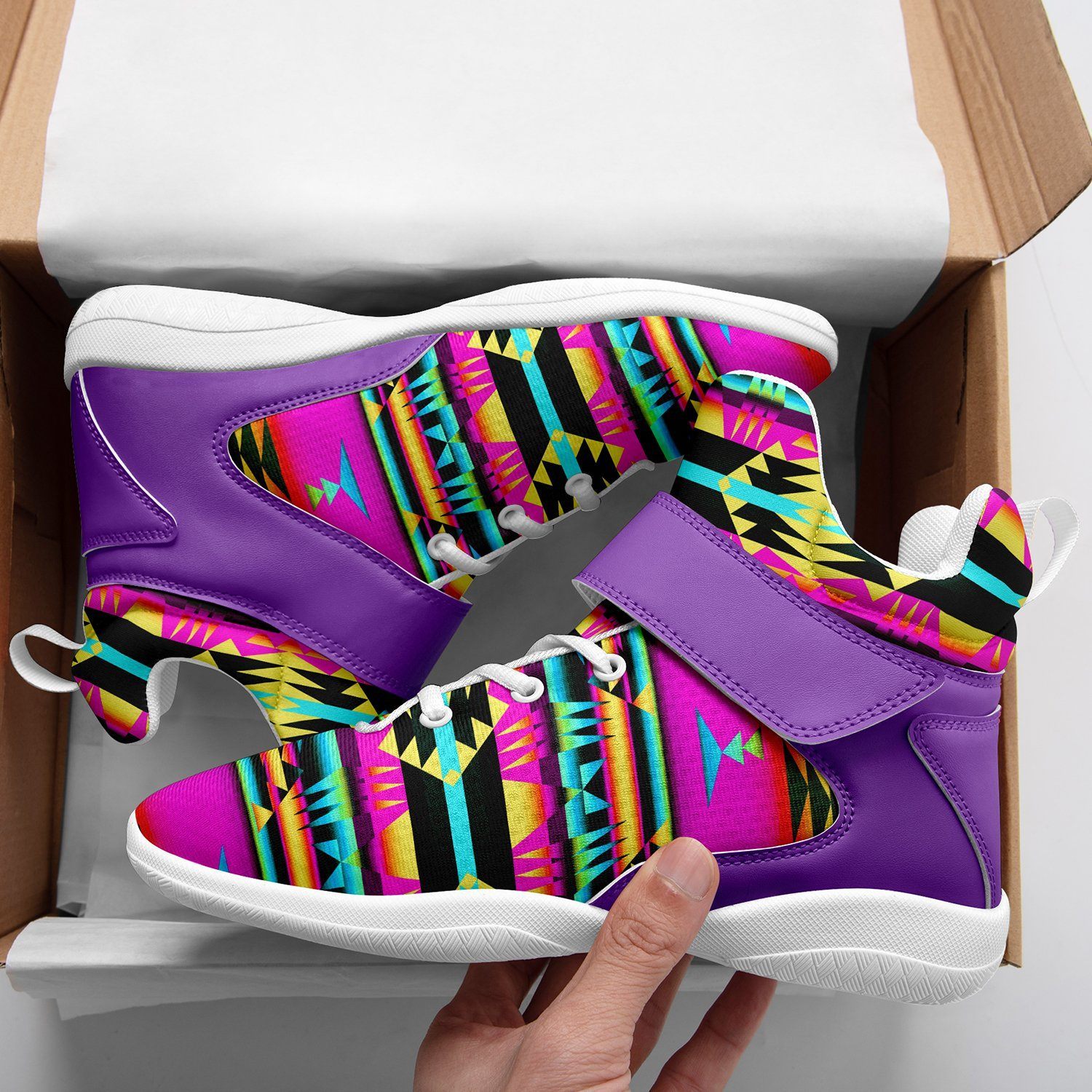 Between the Sunset Mountains Ipottaa Basketball / Sport High Top Shoes - White Sole 49 Dzine