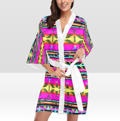 Between the Sunset Mountains Kimono Robe Artsadd