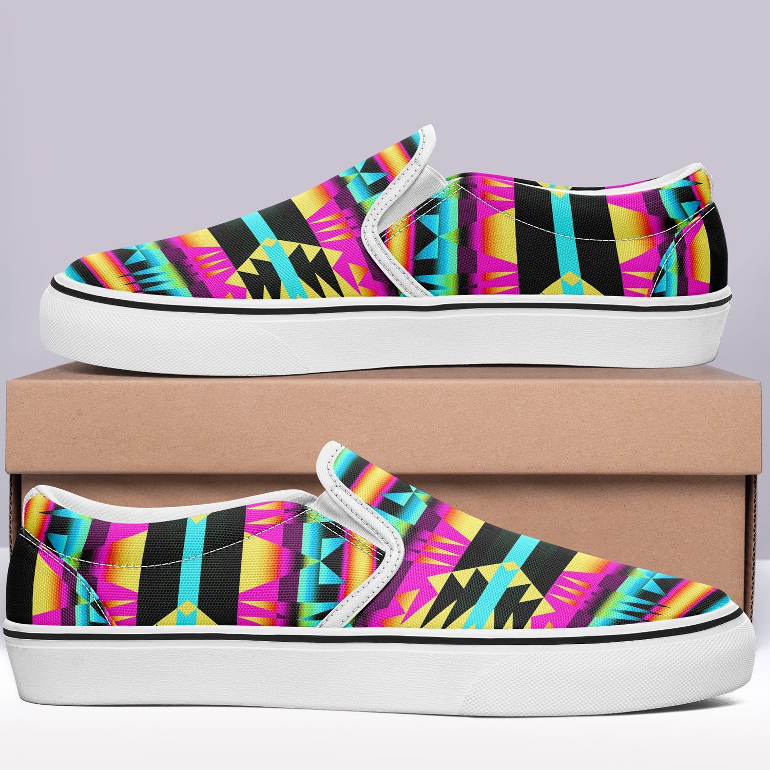 Between the Sunset Mountains Otoyimm Canvas Slip On Shoes 49 Dzine