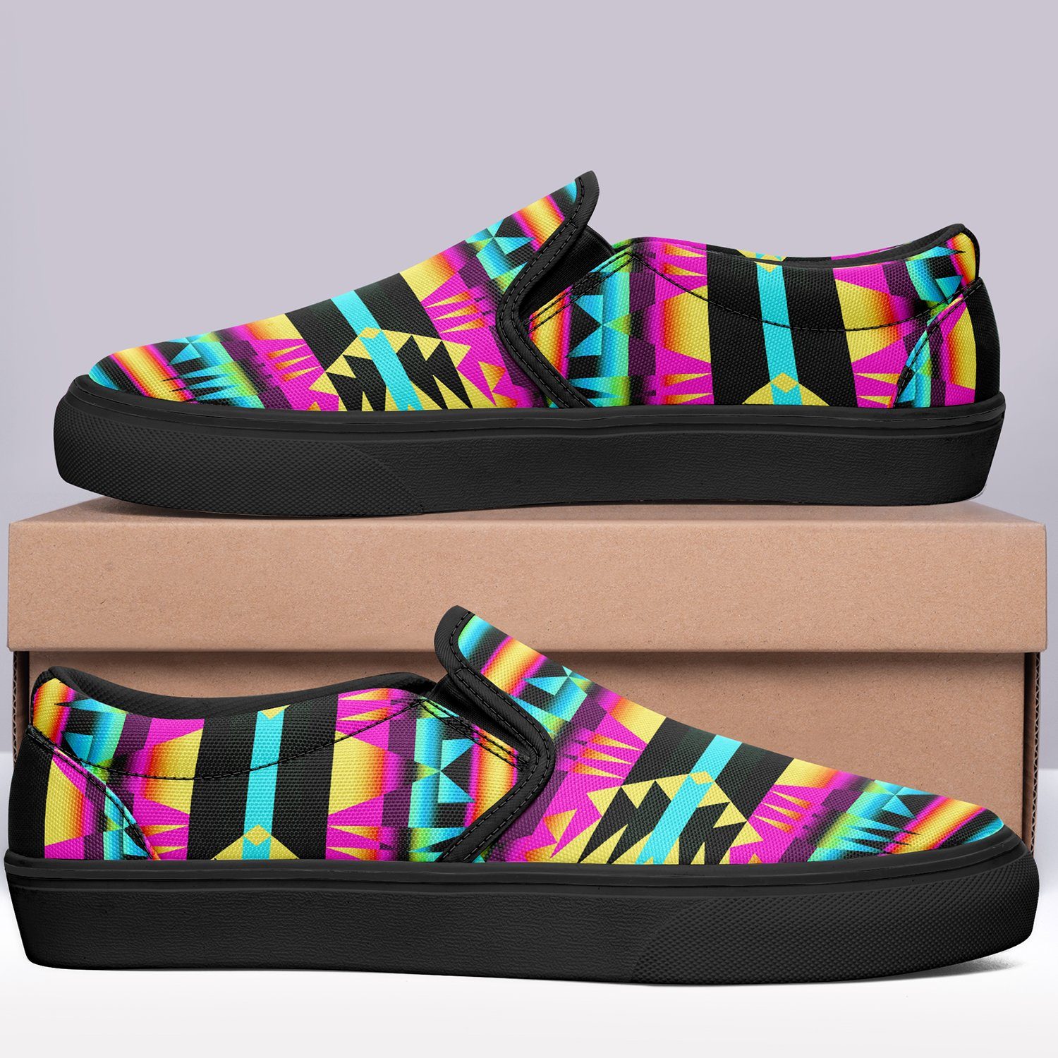Between the Sunset Mountains Otoyimm Canvas Slip On Shoes 49 Dzine