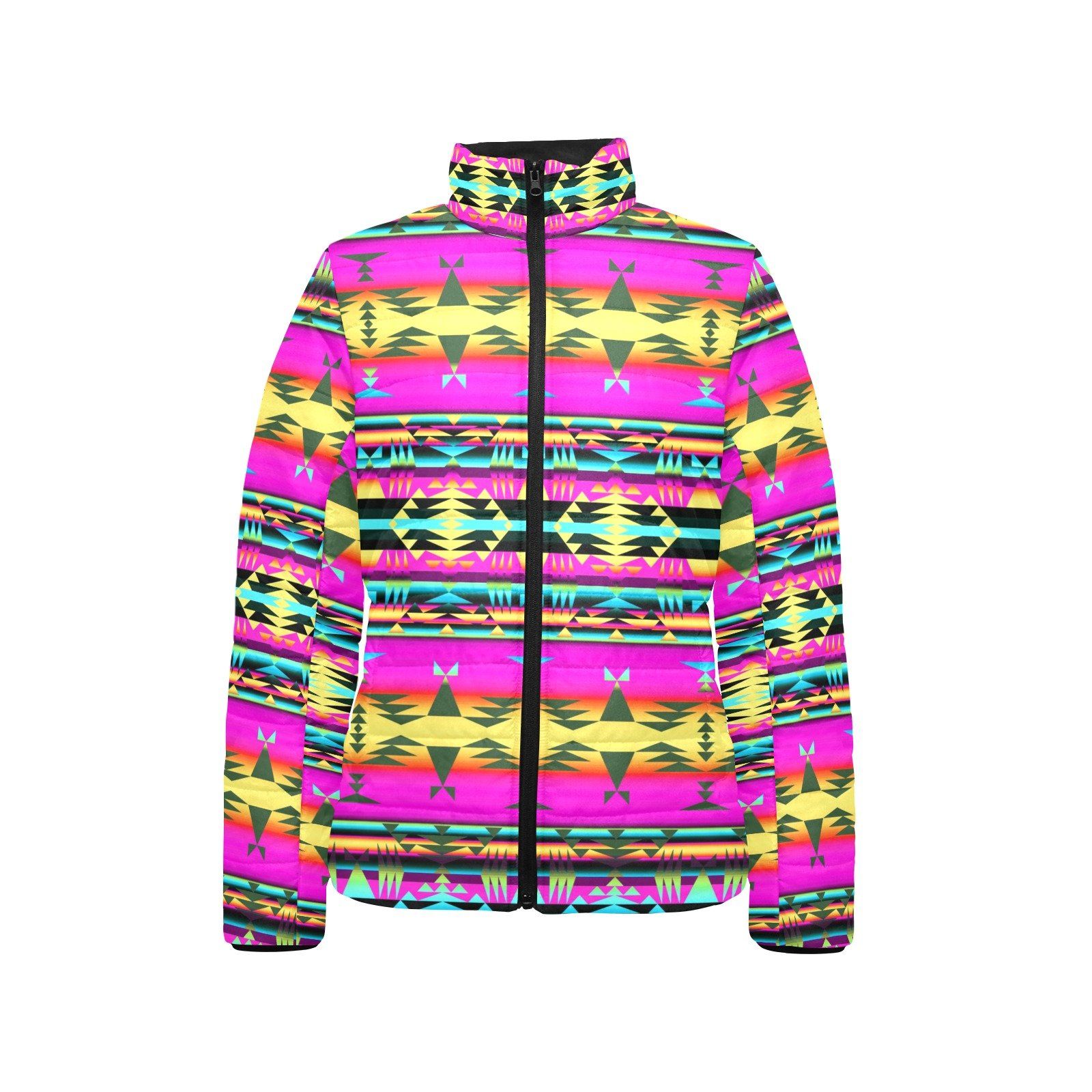 Between the Sunset Mountains Women's Stand Collar Padded Jacket (Model H41) jacket e-joyer