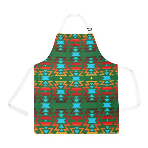 Big Pattern Fire Colors and Sky green All Over Print Apron All Over Print Apron e-joyer