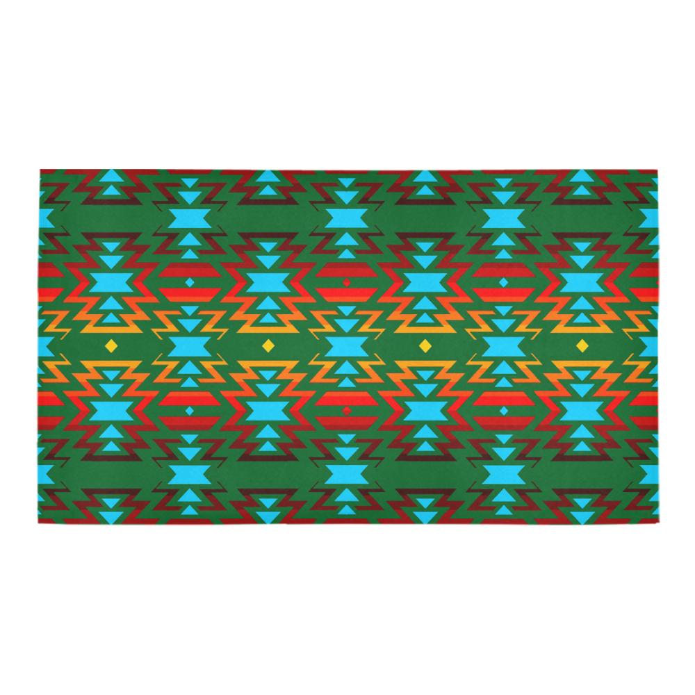 Big Pattern Fire Colors and Sky Green Bath Rug 16''x 28'' Bath Rug 16''x 28'' e-joyer