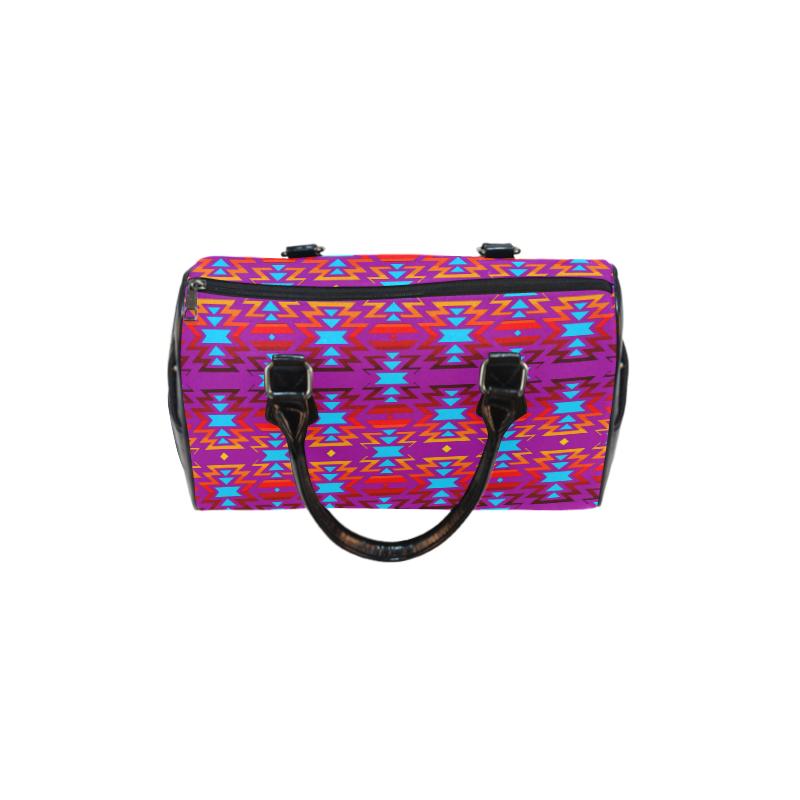 Big Pattern Fire Colors and Sky Moon Shadow Boston Handbag (Model 1621) Boston Handbags (1621) e-joyer