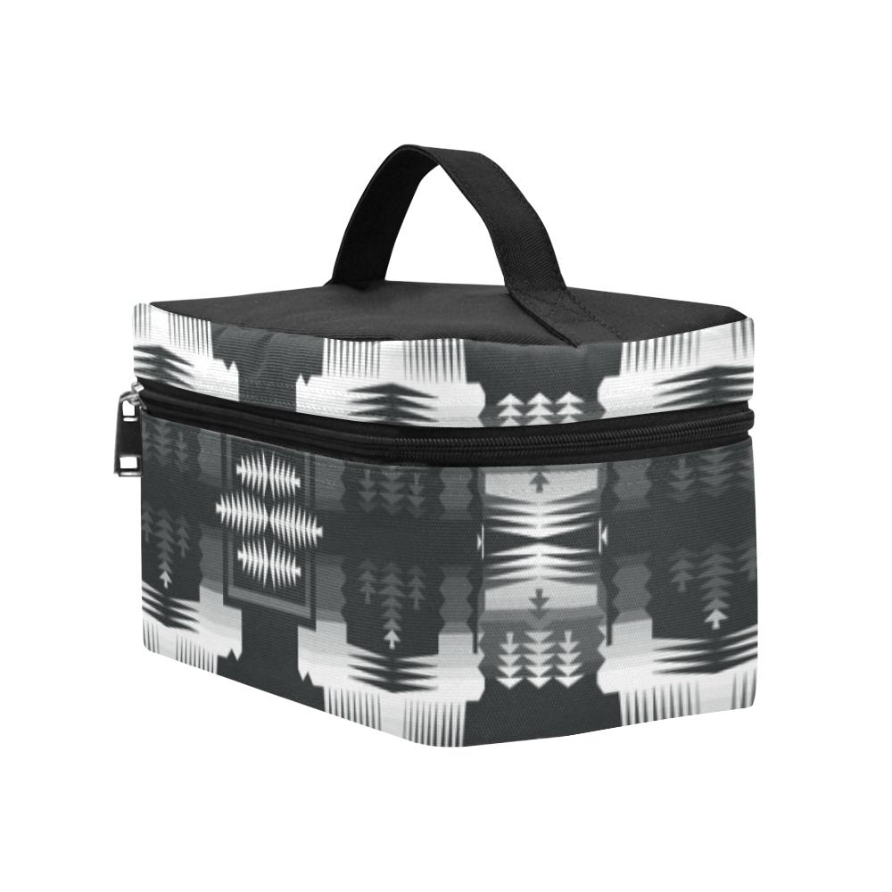 Black and White Sage Cosmetic Bag/Large (Model 1658) Cosmetic Bag e-joyer