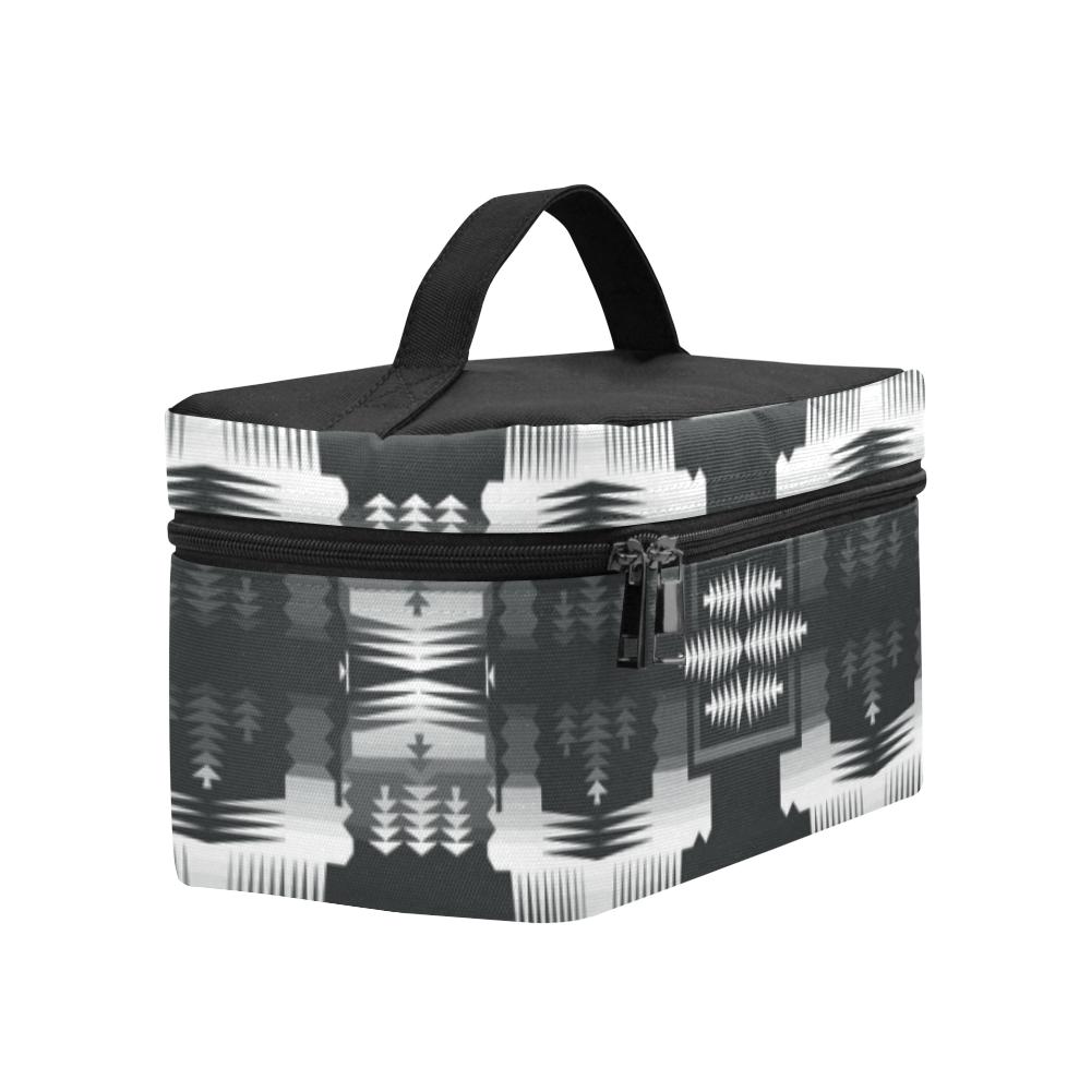 Black and White Sage Cosmetic Bag/Large (Model 1658) Cosmetic Bag e-joyer