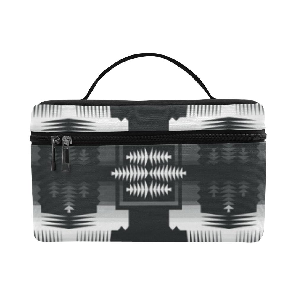 Black and White Sage Cosmetic Bag/Large (Model 1658) Cosmetic Bag e-joyer