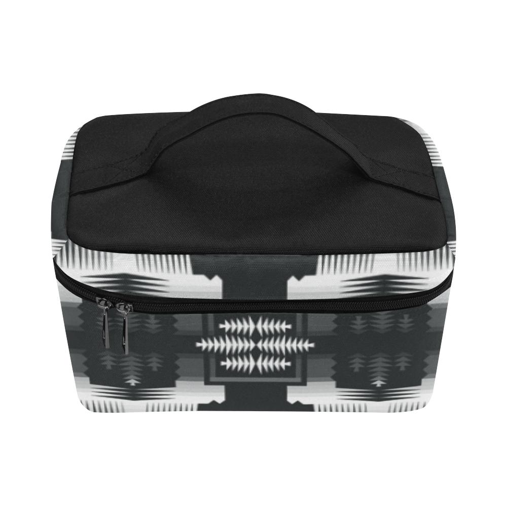 Black and White Sage Cosmetic Bag/Large (Model 1658) Cosmetic Bag e-joyer