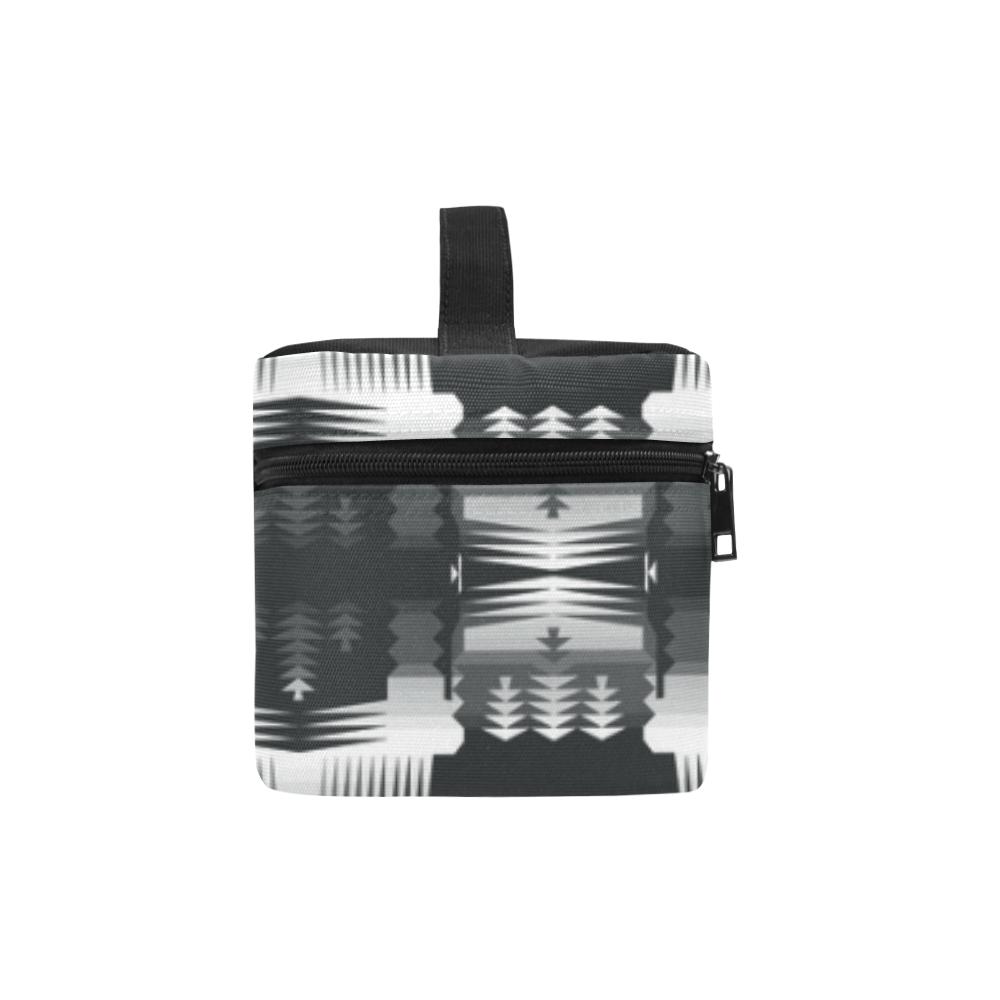 Black and White Sage Cosmetic Bag/Large (Model 1658) Cosmetic Bag e-joyer