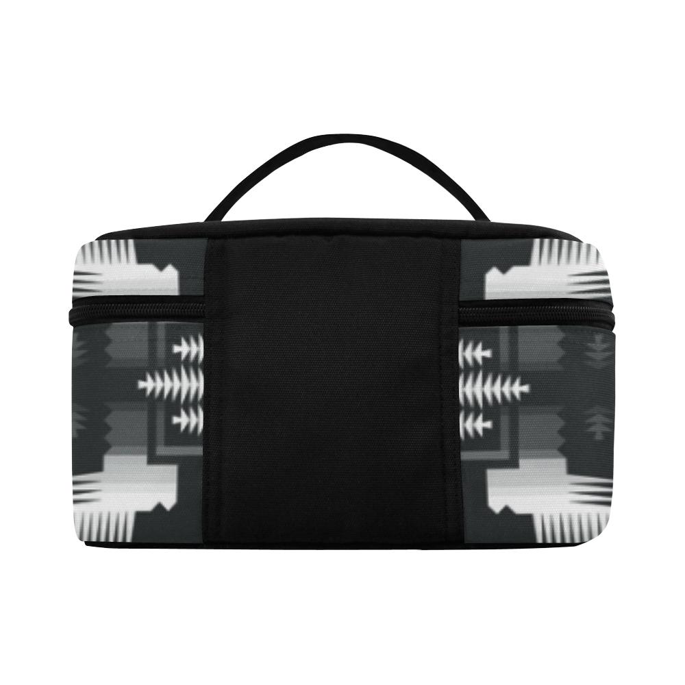 Black and White Sage Cosmetic Bag/Large (Model 1658) Cosmetic Bag e-joyer