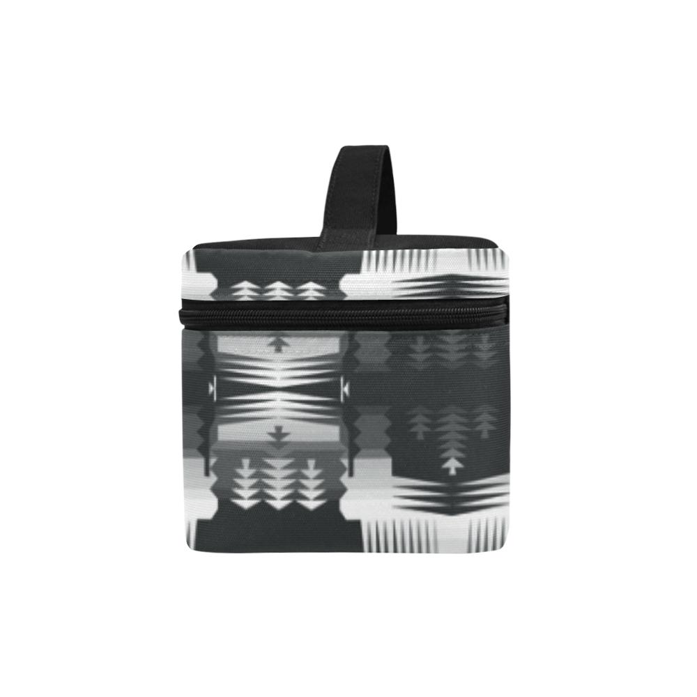 Black and White Sage Cosmetic Bag/Large (Model 1658) Cosmetic Bag e-joyer