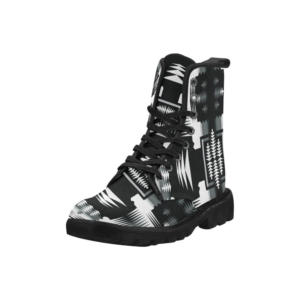 Black and White Sage II Boots for Men (Black) (Model 1203H) Martin Boots for Men (Black) (1203H) e-joyer