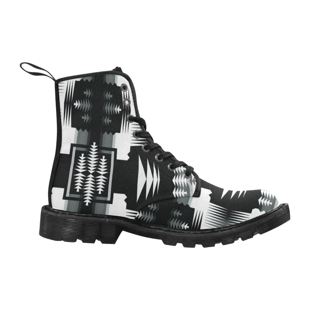 Black and White Sage II Boots for Men (Black) (Model 1203H) Martin Boots for Men (Black) (1203H) e-joyer