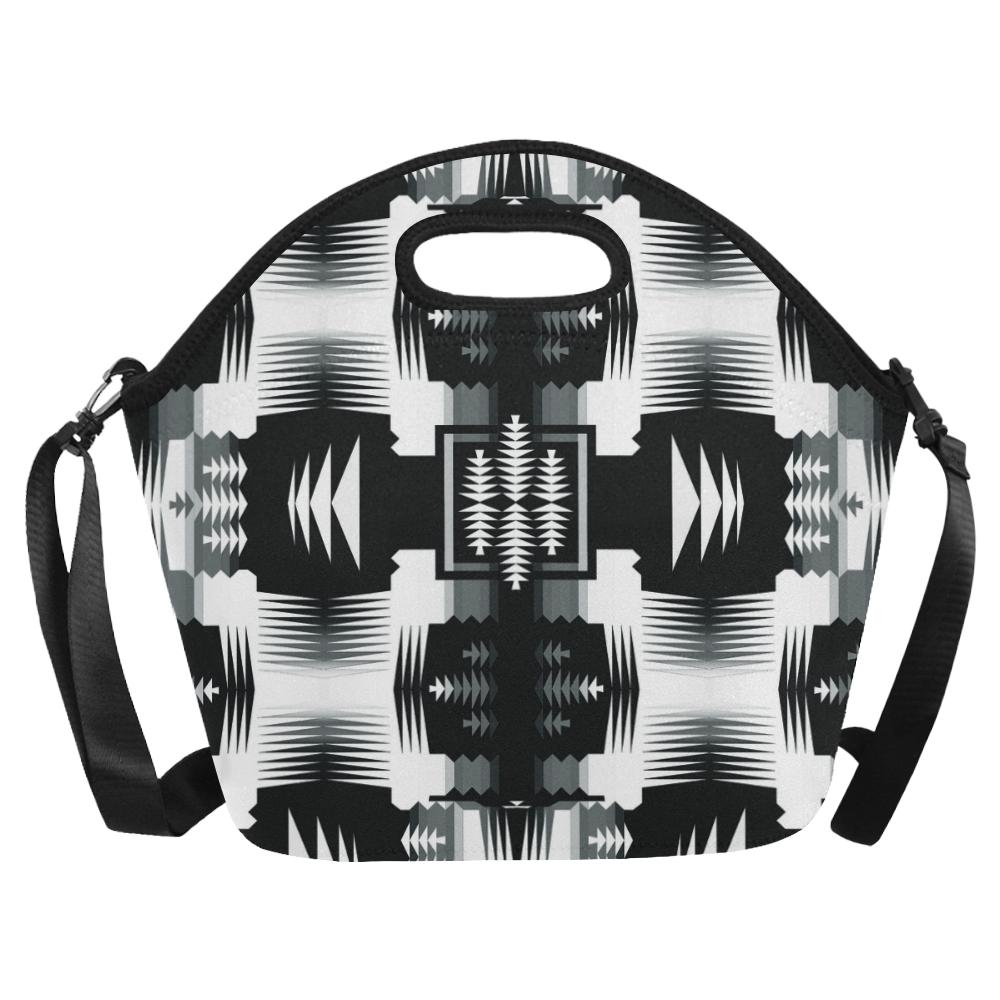 Black and White Sage II Large Insulated Neoprene Lunch Bag That Replaces Your Purse (Model 1669) Neoprene Lunch Bag/Large (1669) e-joyer