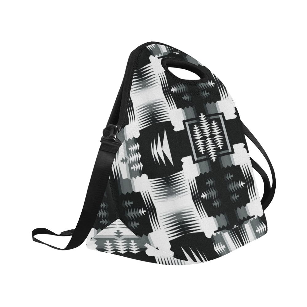 Black and White Sage II Large Insulated Neoprene Lunch Bag That Replaces Your Purse (Model 1669) Neoprene Lunch Bag/Large (1669) e-joyer
